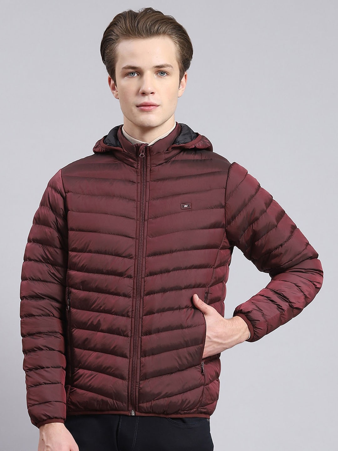 

Monte Carlo Hooded Lightweight Puffer Jacket, Burgundy
