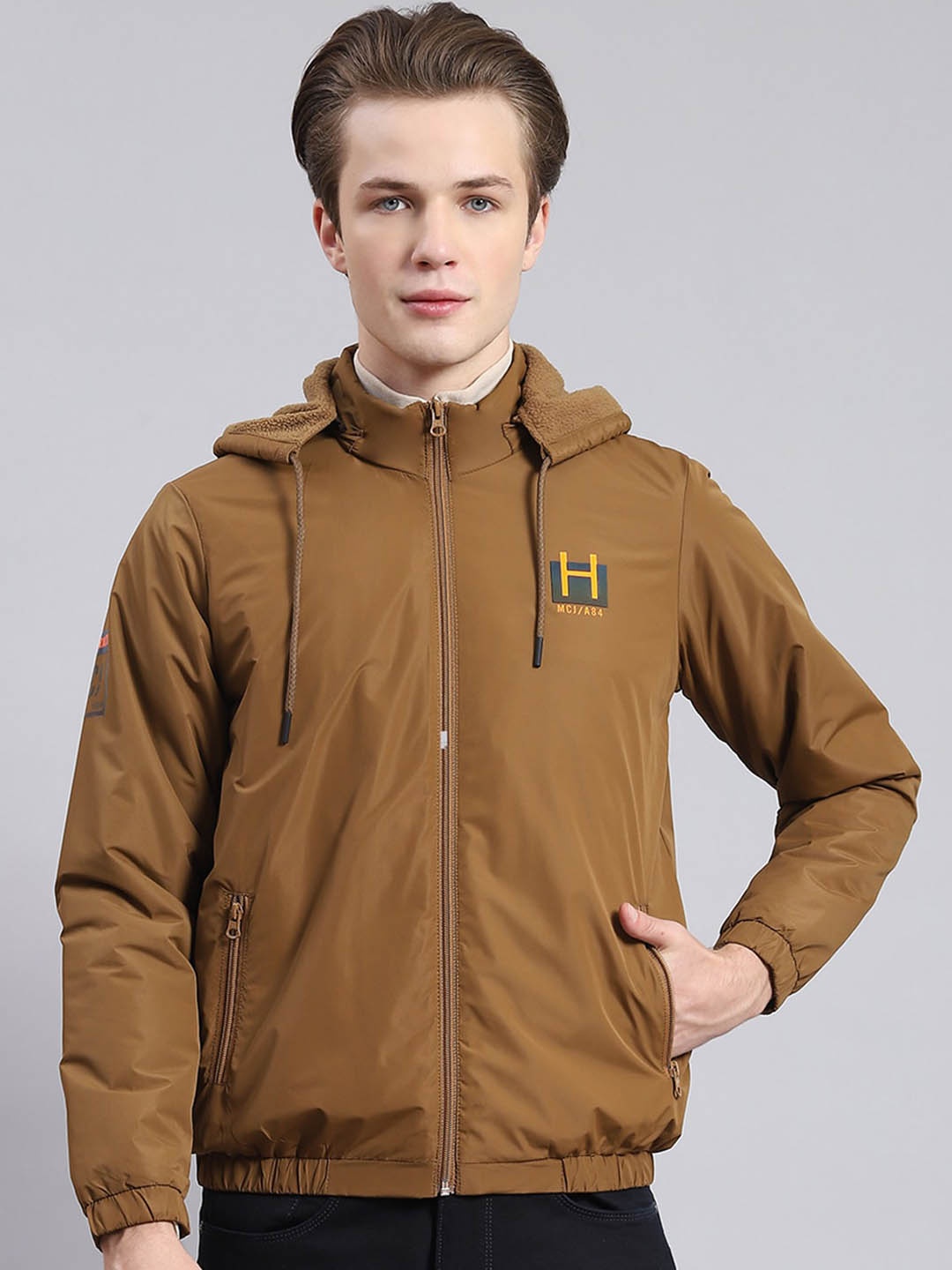 

Monte Carlo Lightweight Hooded Open Front Jacket, Brown