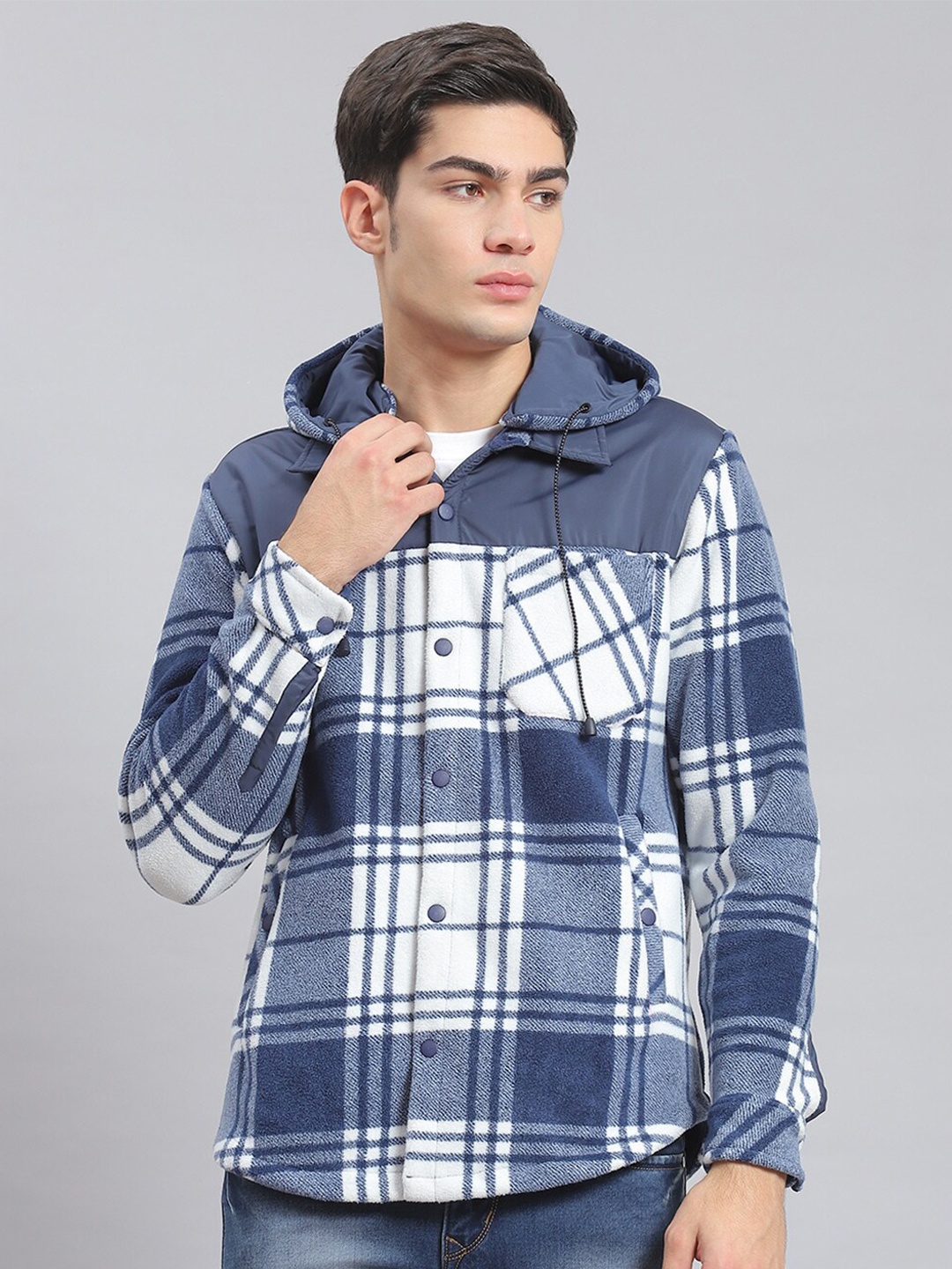 

Monte Carlo Men Blue Classic Checked Casual Shirt