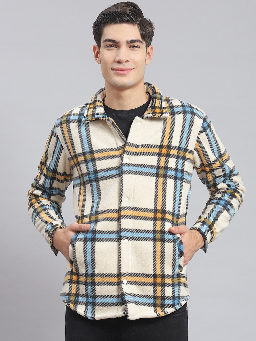 

Monte Carlo Checked Cotton Sweatshirt, Beige