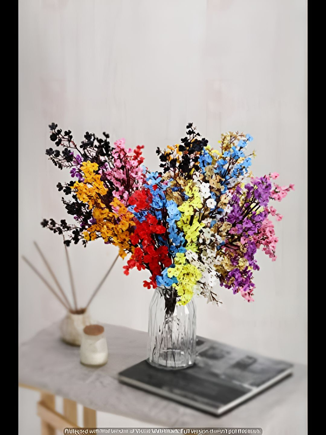 

Satyam Kraft 5 Pieces Gypsophilia Artificial Flower, Blue