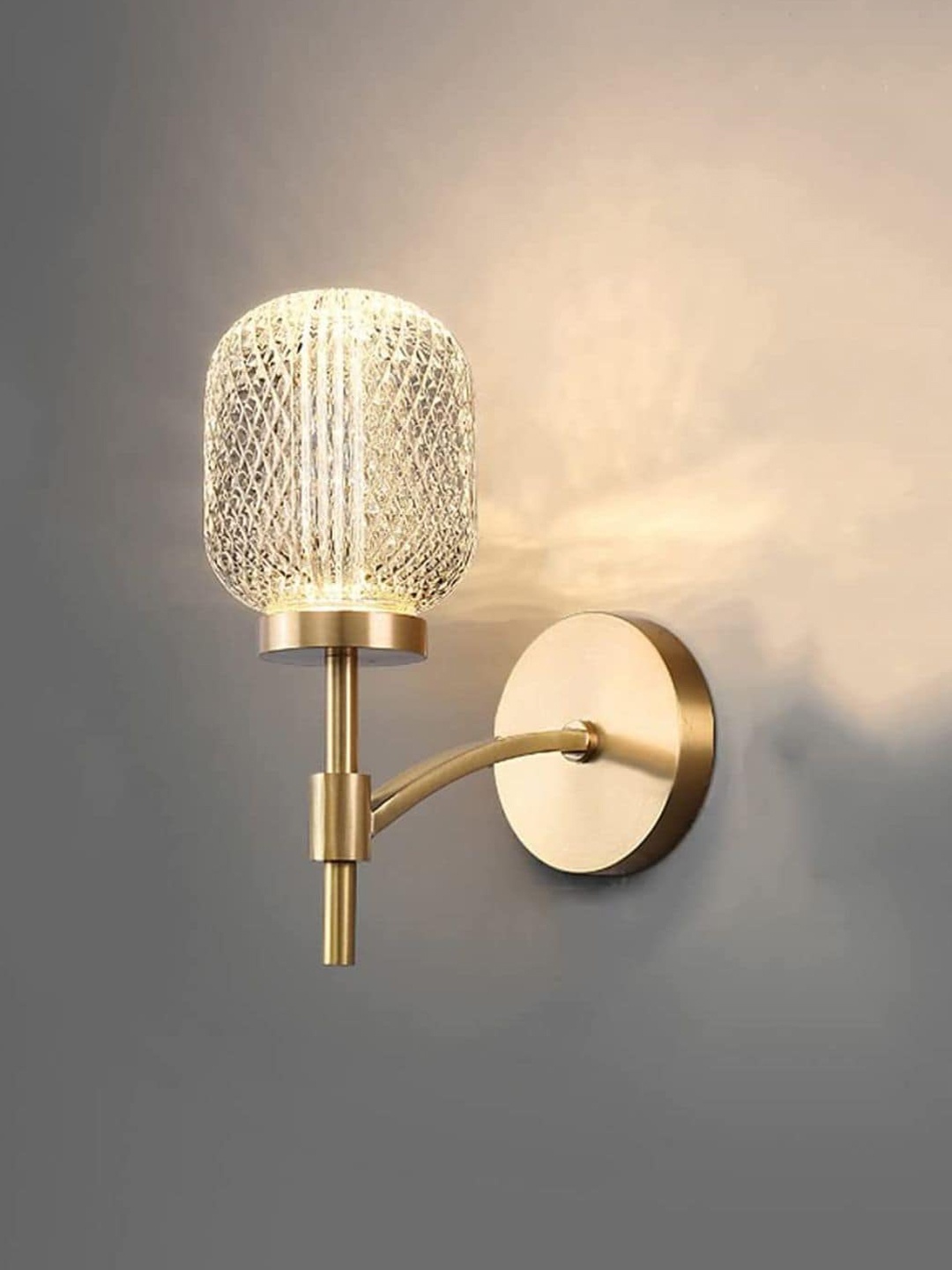 

The Art House Golden Modern Dimmable Crystal Wall Lamp, Gold