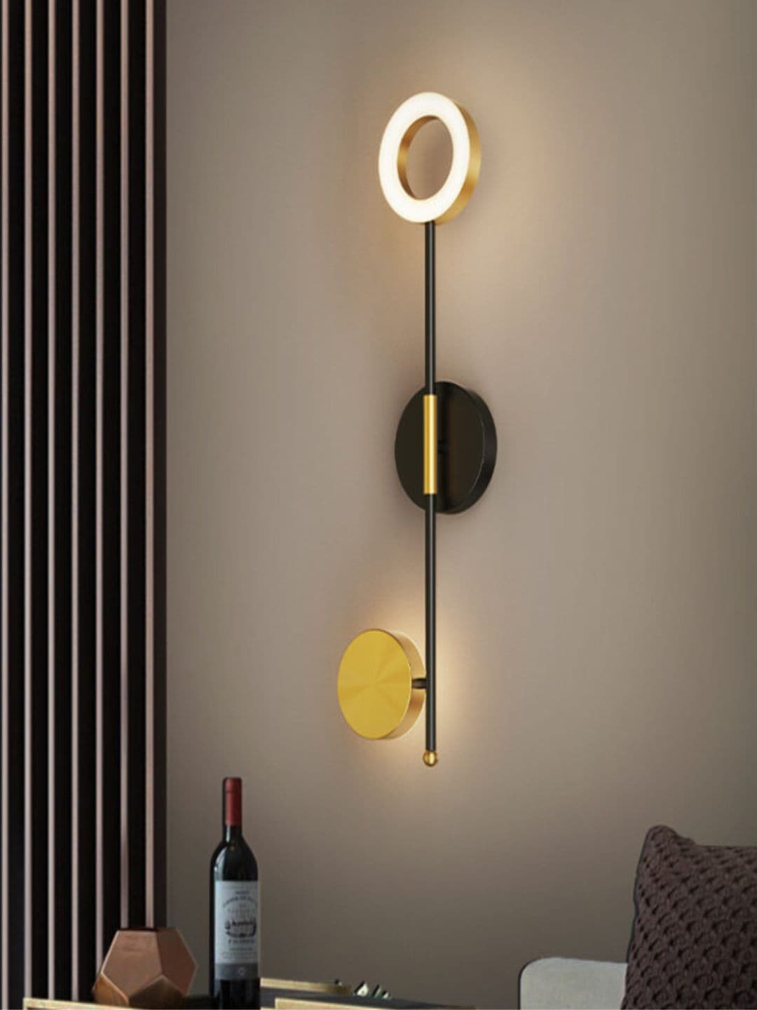 

The Art House Black & Golden Modern Minimalist LED Wall Lamp