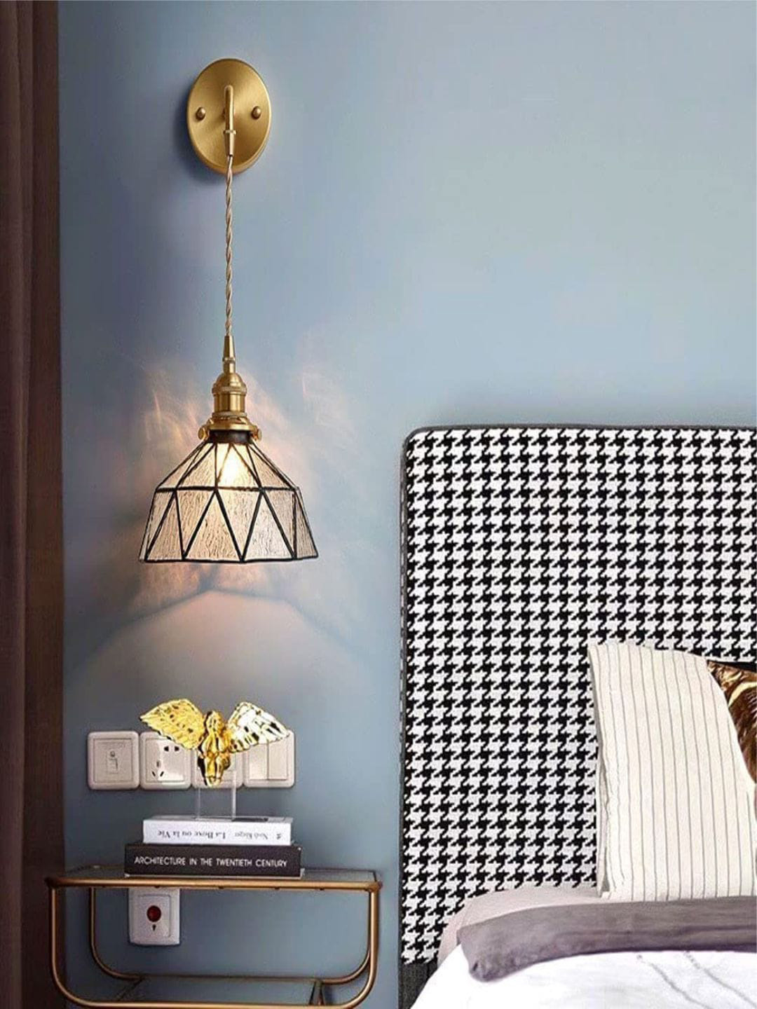 

The Art House Yellow & White Adjustable Height Sconce Wall Lamp, Gold