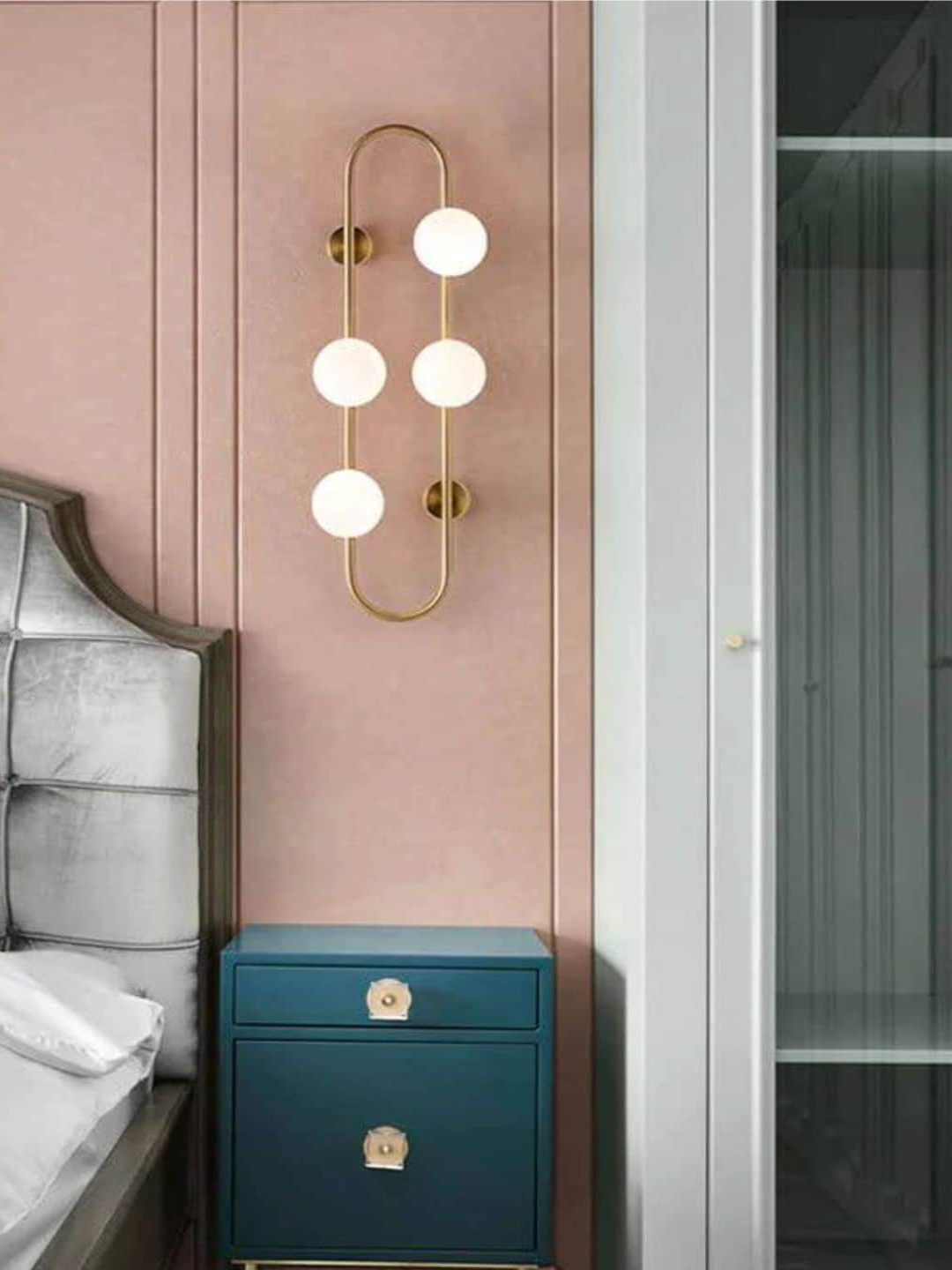 

The Art House Gold-Toned & White Frosted Glass Ball Wall Lamp