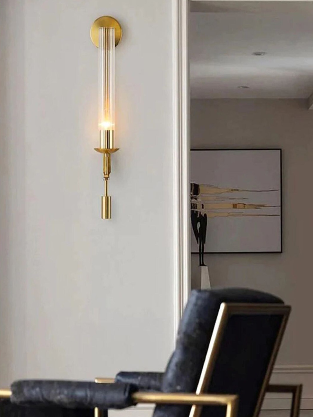 

The Art House Gold Toned & White Sconce LED Wall Lamp