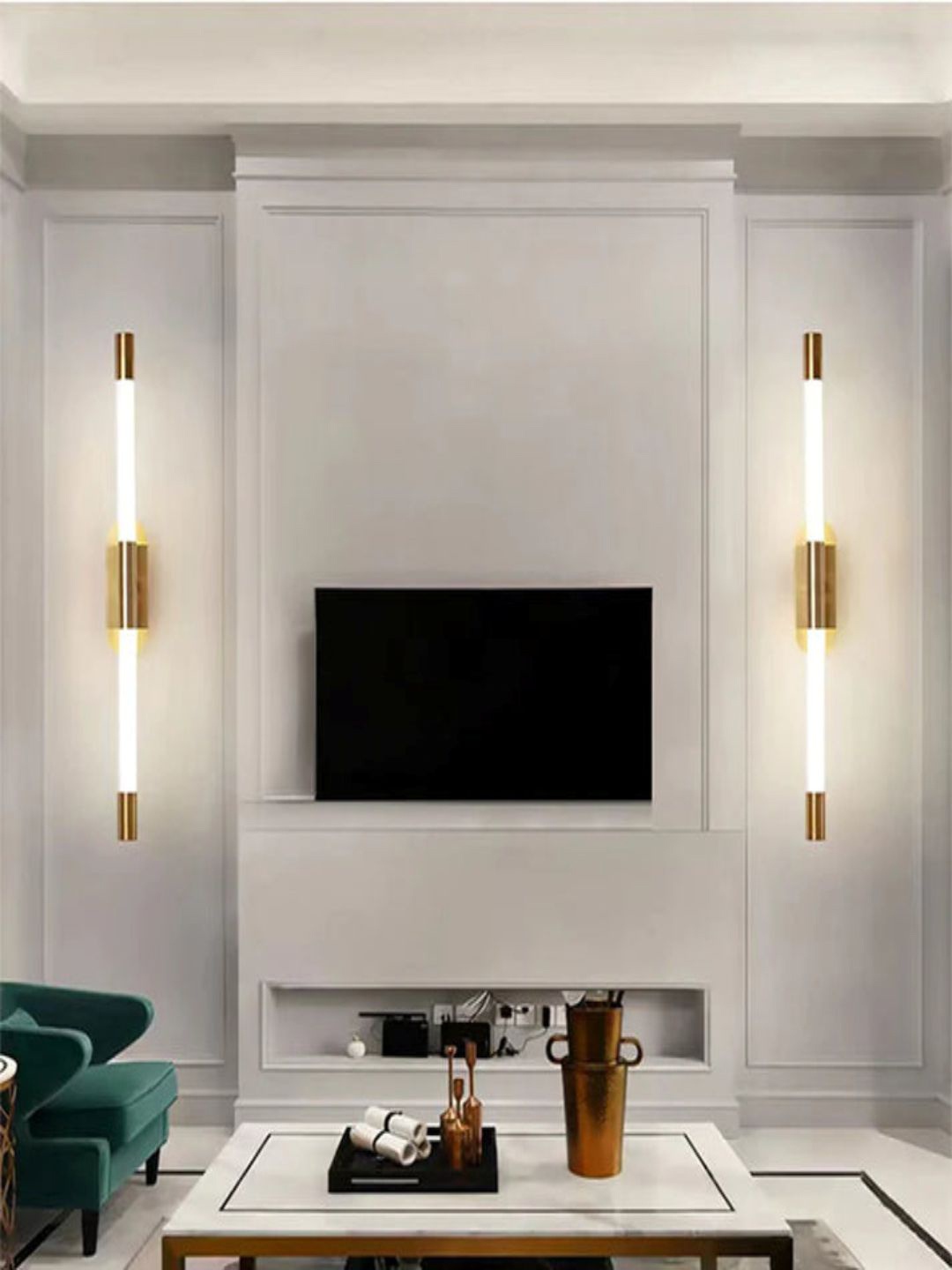 

The Art House Gold Plated Long Tube LED Wall Light