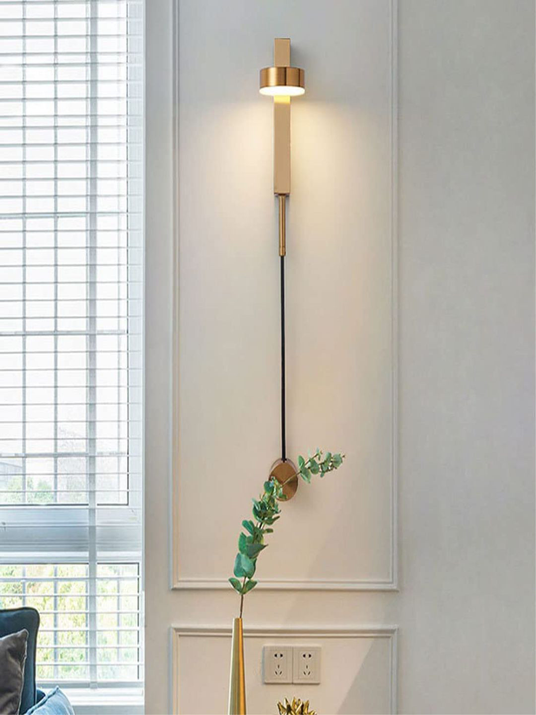 

The Art House Gold Toned & White Adjustable Acrylic LED Wall Lamp