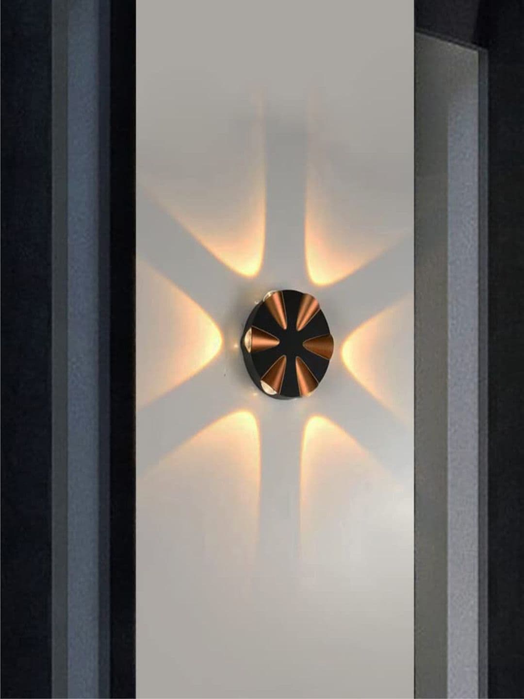 

The Art House Black &Gold Toned Waterproof Outdoor LED Up Down Wall Lamp