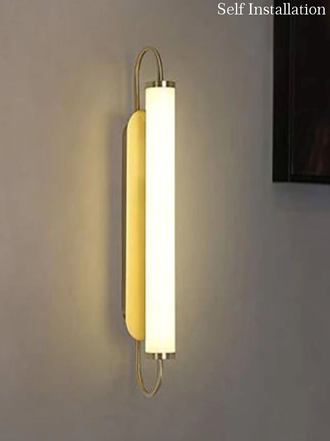 

The Art House Golden & White Acrylic Tube LED Wall Lamp, Gold