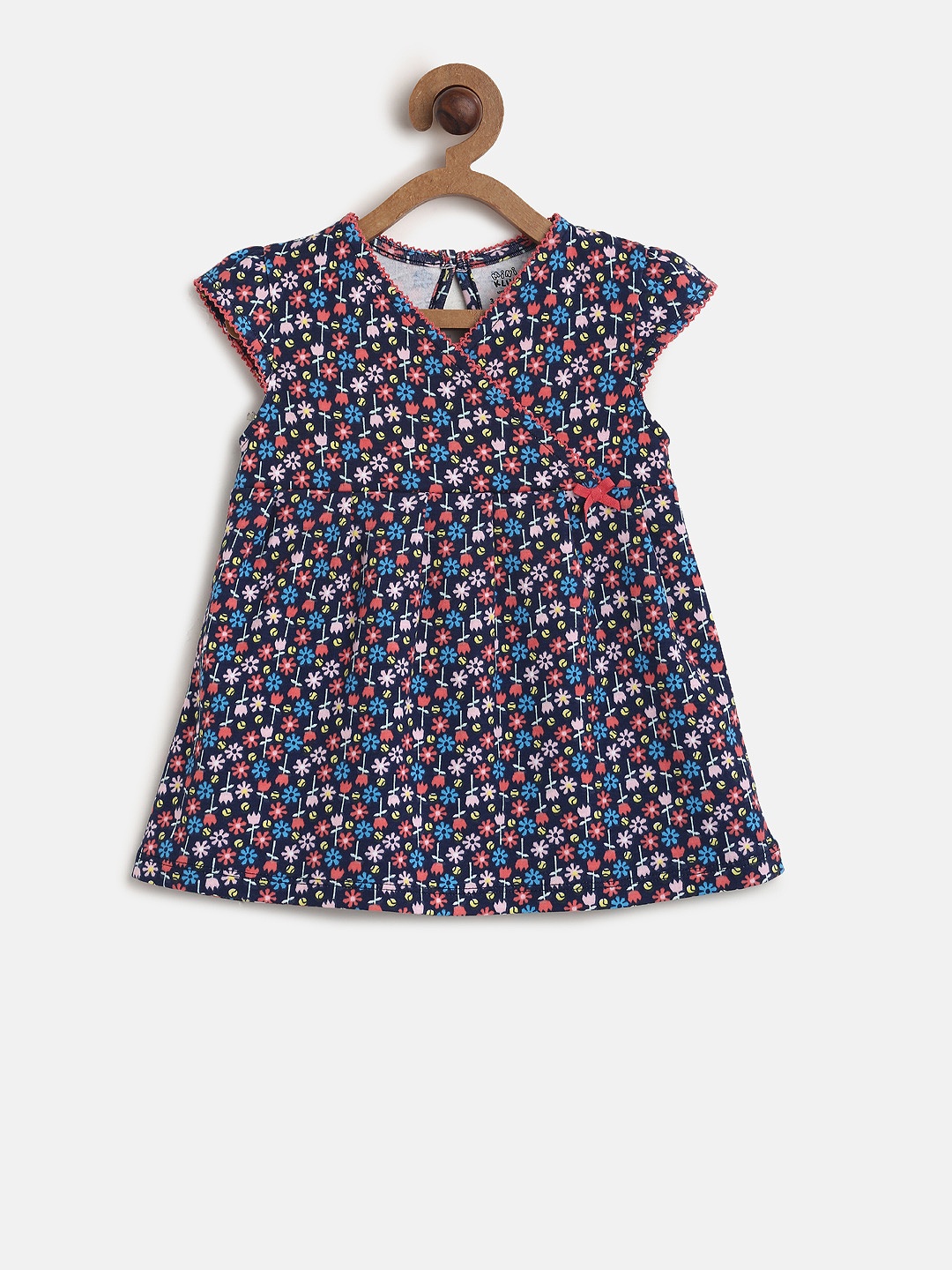 

MINI KLUB Girls Navy Blue Printed A-Line Dress