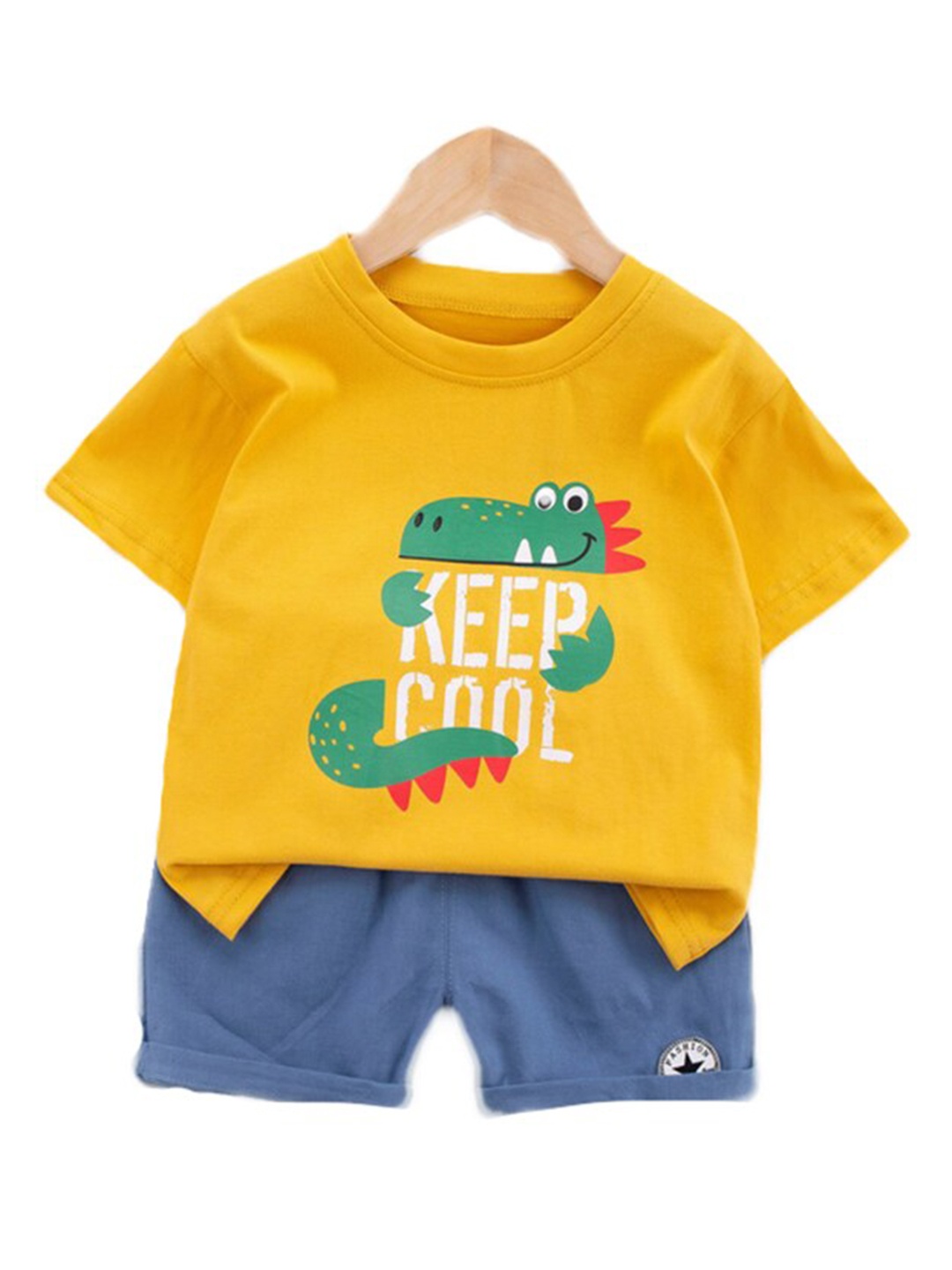 

StyleCast Infant Kids Pure Cotton Printed T-shirt with Shorts, Yellow