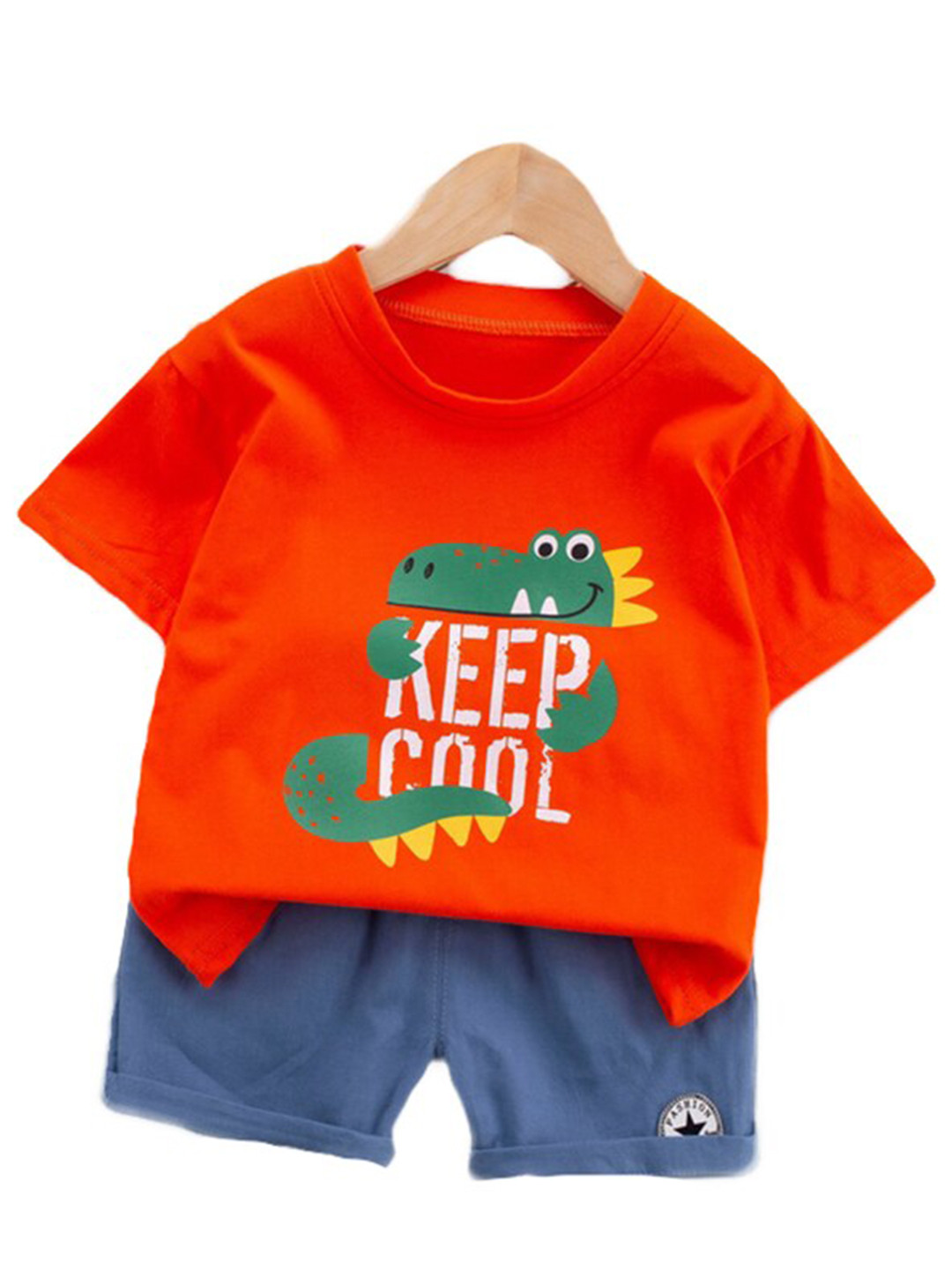 

StyleCast Kids Red Printed Pure Cotton T-shirt With Shorts