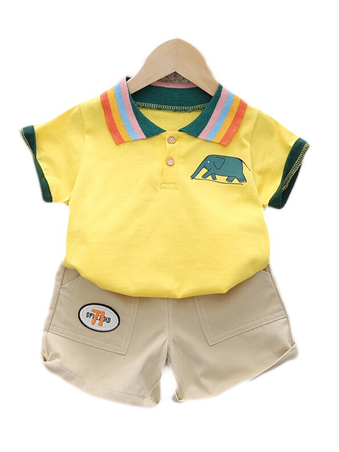 

StyleCast Kids Yellow Pure Cotton T-shirt with Shorts
