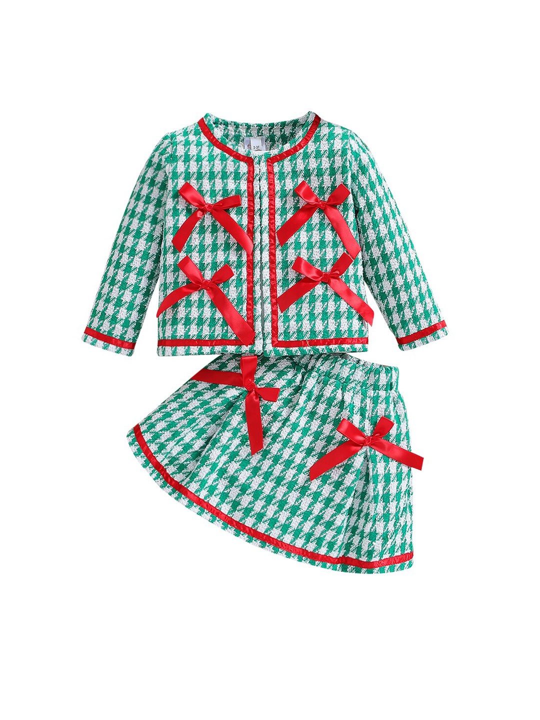 

StyleCast Girls Green Checked Top With Skirt