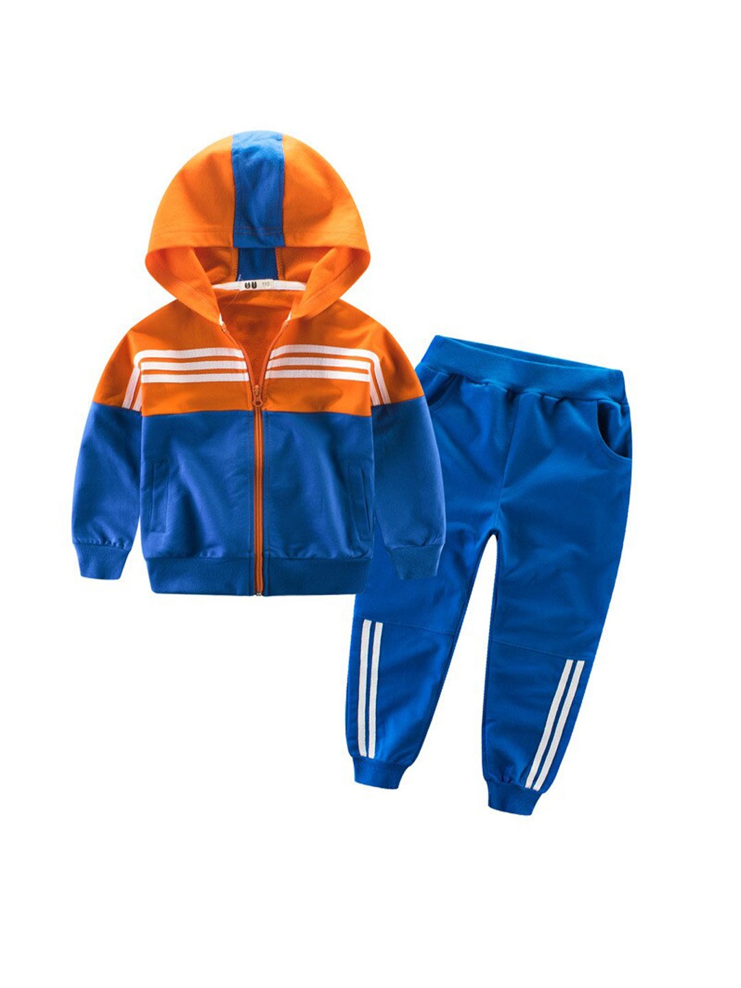 

StyleCast Boys Hooded Colourblocked Pure Cotton Coat with Pyjamas, Blue