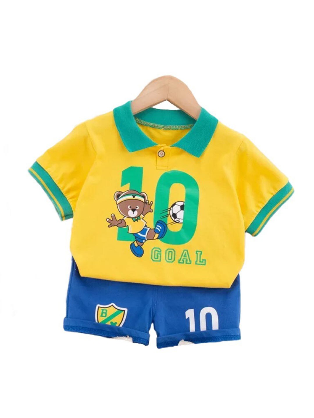 

StyleCast Infant Kids Pure Cotton Printed T-shirt with Shorts, Yellow