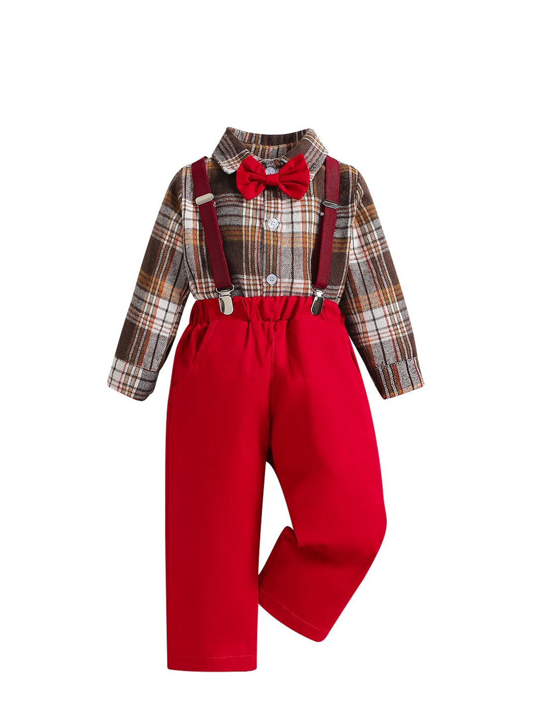 

StyleCast Boys Red Checked Shirt with Trousers