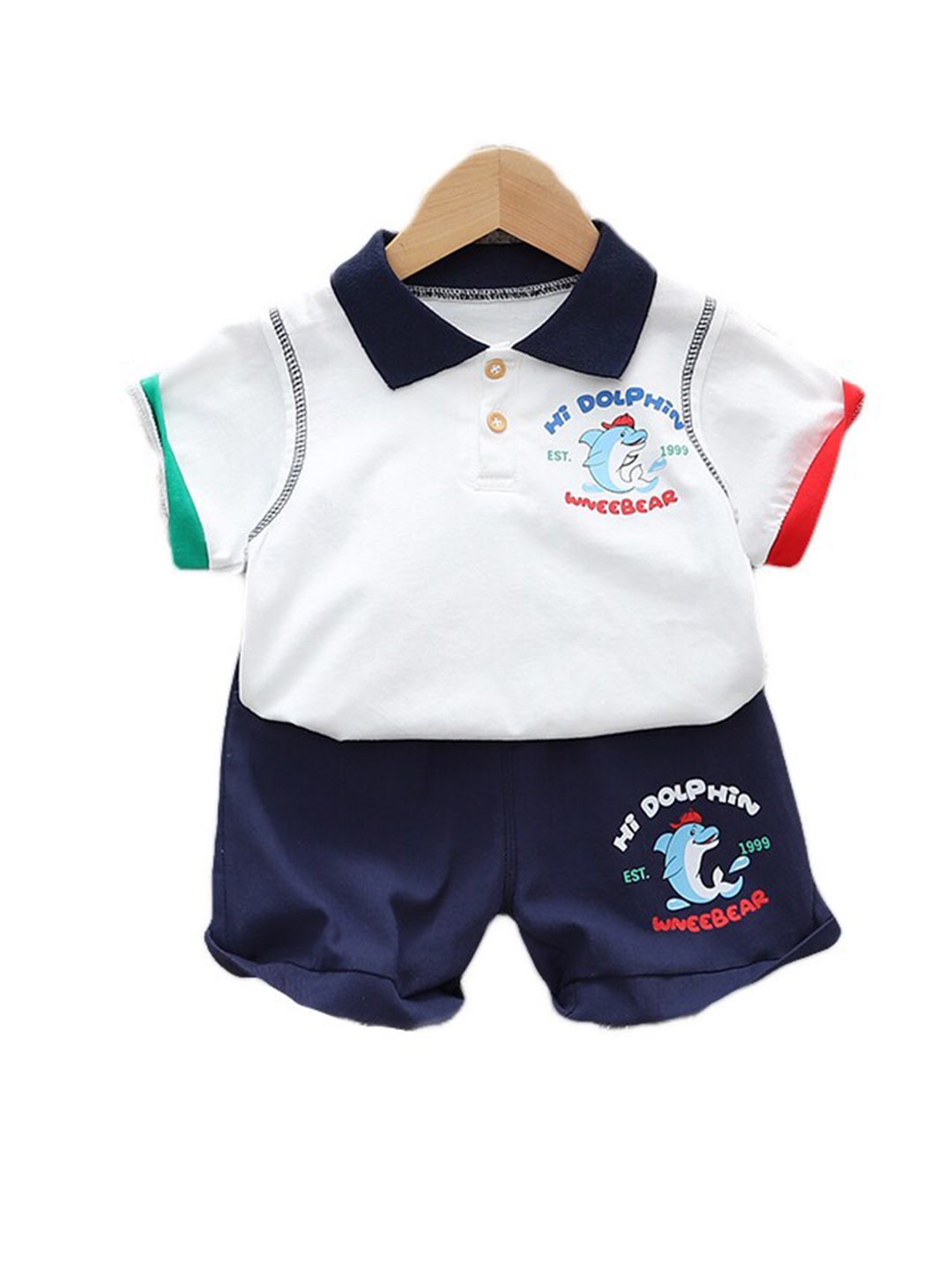 

StyleCast Kids White Graphic Printed Pure Cotton T-shirt with Shorts