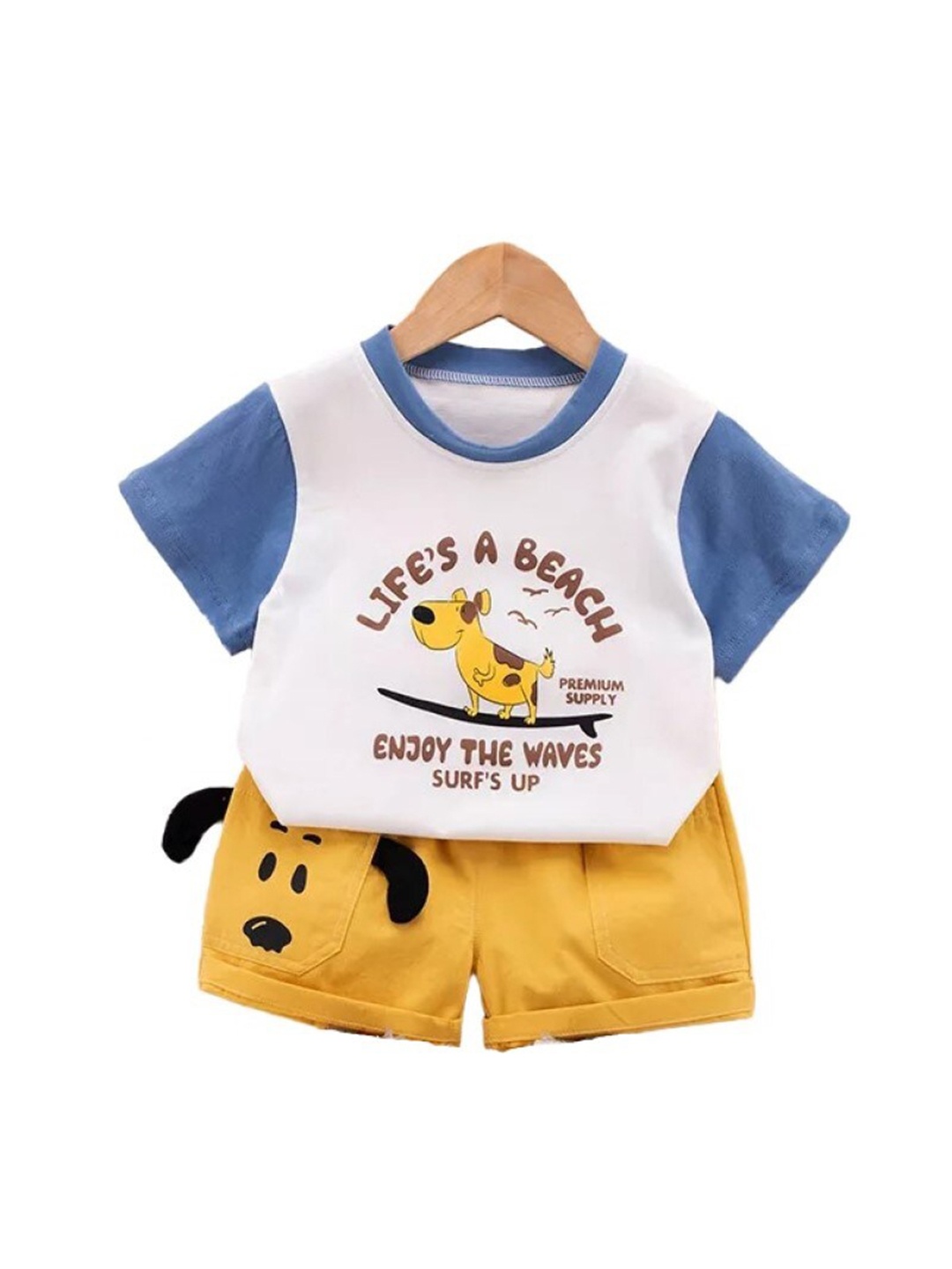 

StyleCast Kids White Graphic Printed Pure Cotton T-shirt with Shorts