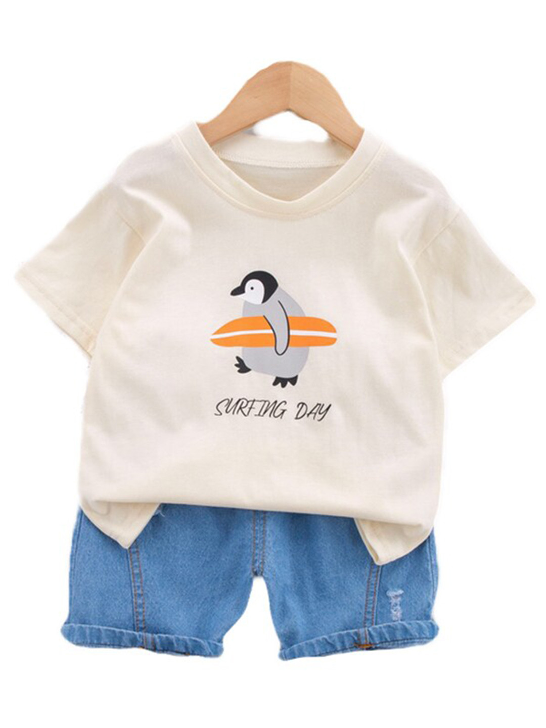 

StyleCast Kids Beige Graphic Printed Pure Cotton T-shirt With Shorts