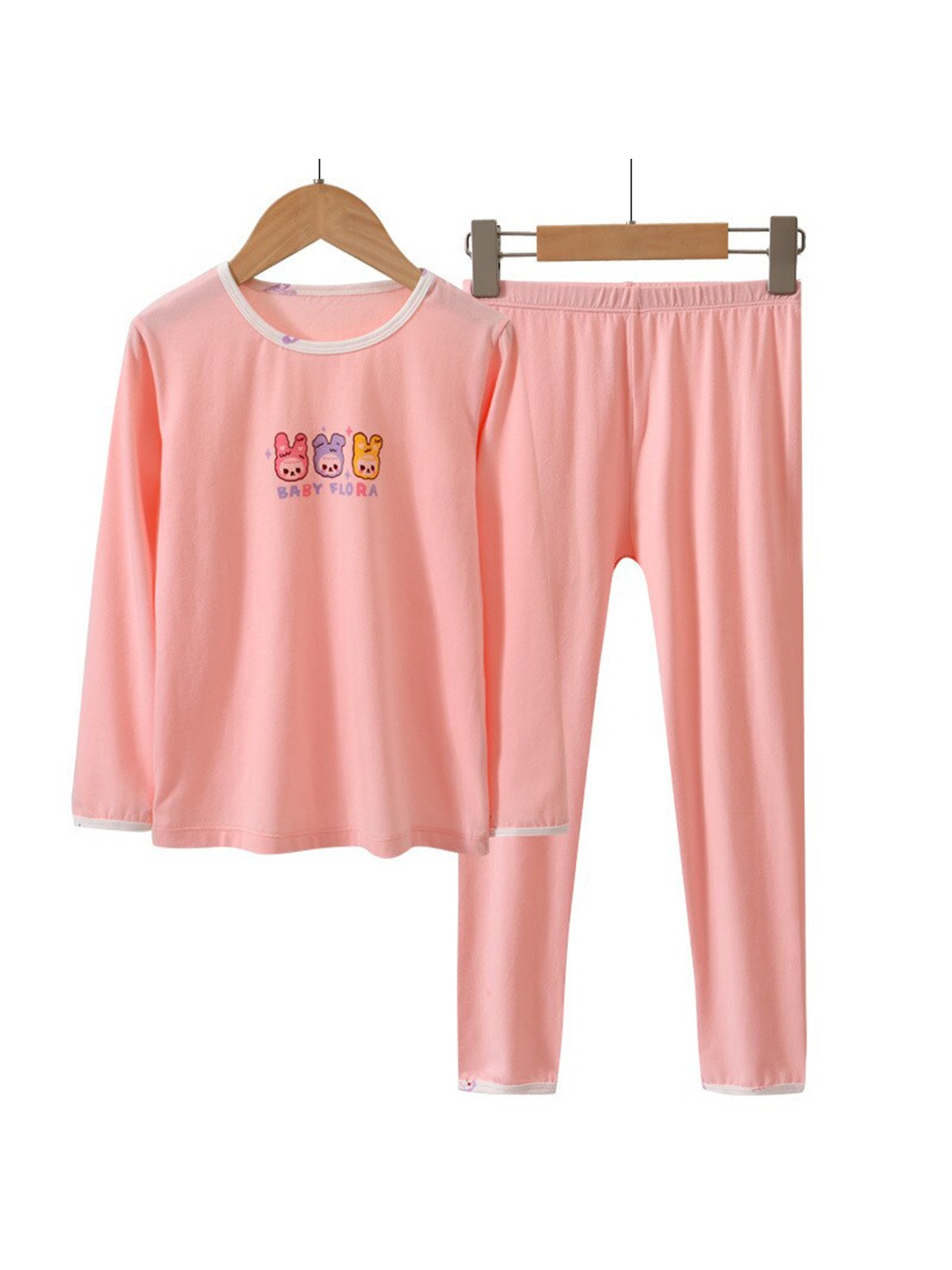 

StyleCast Girls Pink Conversational Printed Long Sleeves T-shirt With Pyjamas