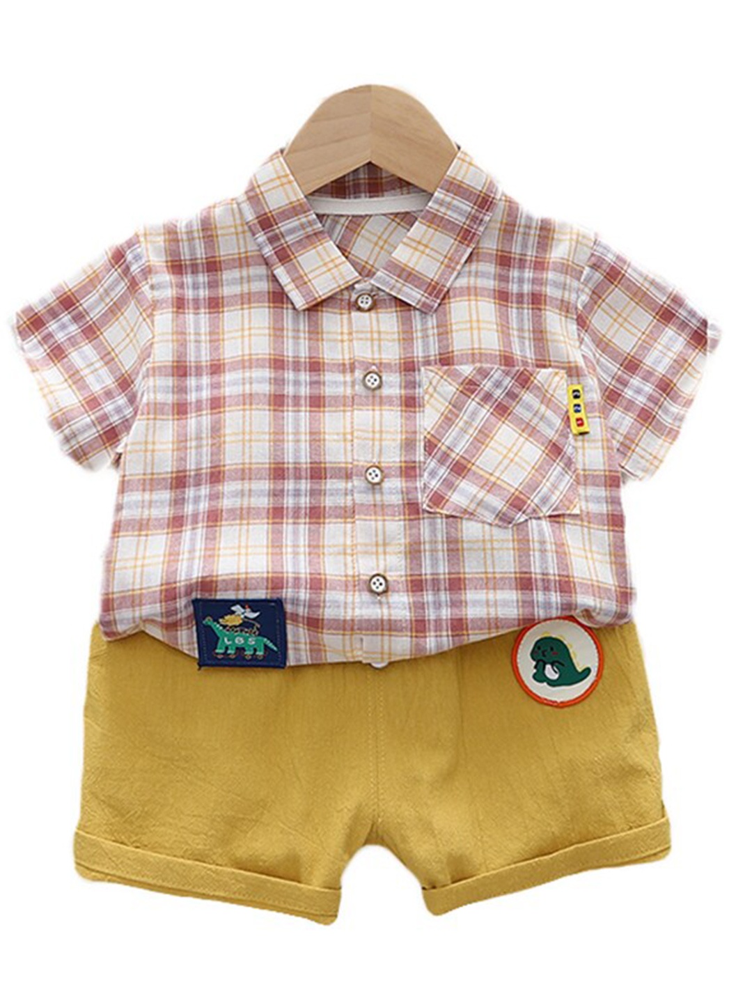

StyleCast Kids Pink Checked Pure Cotton Shirt With Shorts