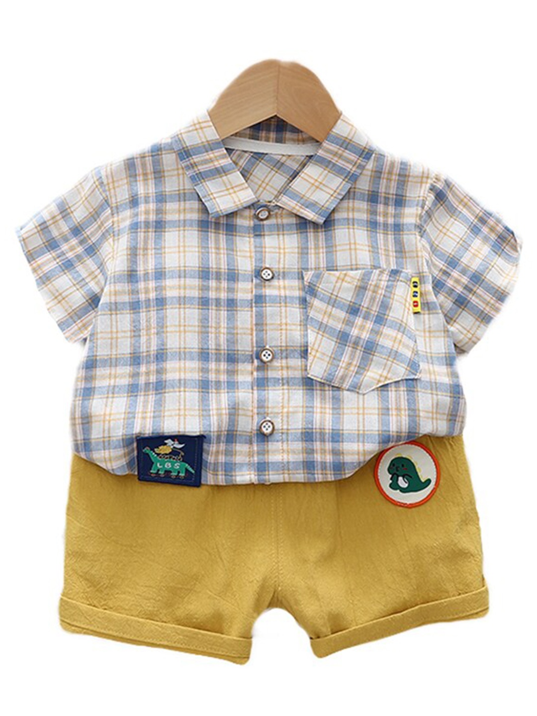 

StyleCast Kids Blue Checked Pure Cotton Shirt with Shorts