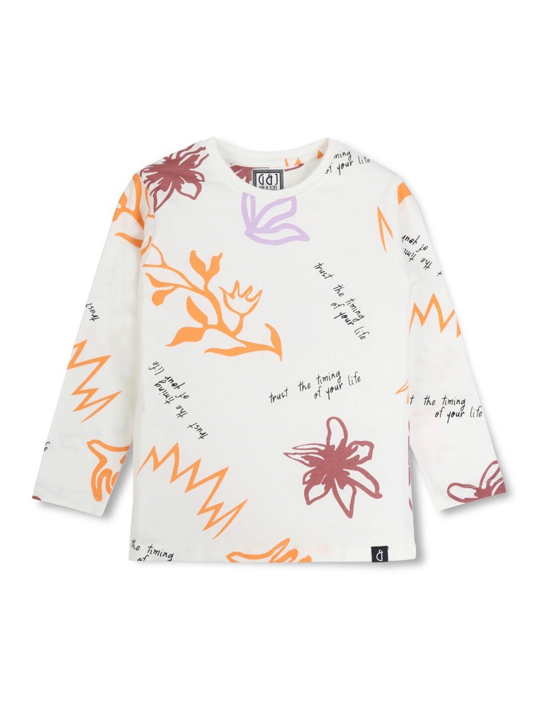 

Gini and Jony Boys Conversational Printed Cotton T-shirt, White
