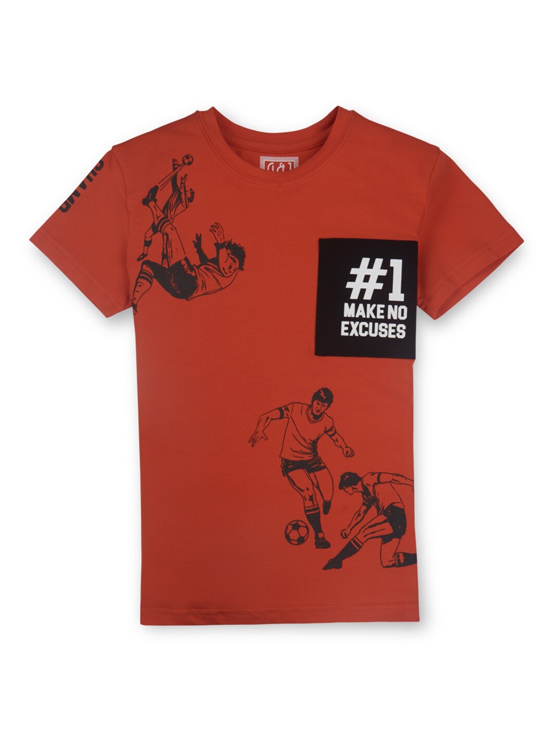 

Gini and Jony Boys Graphic Printed Short Sleeves Cotton T-shirt, Peach