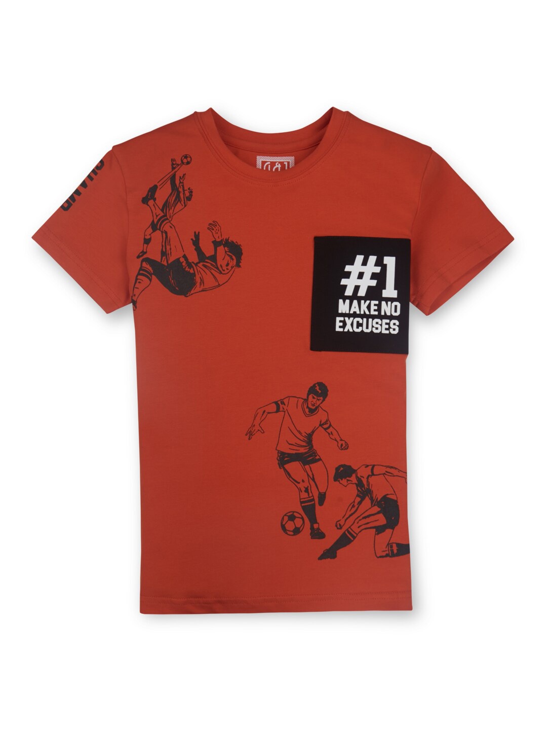 

Gini and Jony Boys Graphic Printed Short Sleeves Cotton T-shirt, Peach