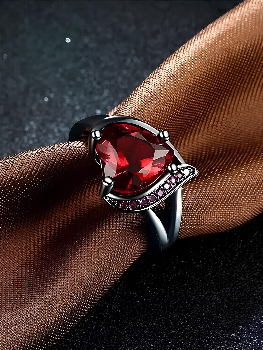 

KARISHMA KREATIONS Rhodium-Plated CZ Studded Finger Rings, Silver