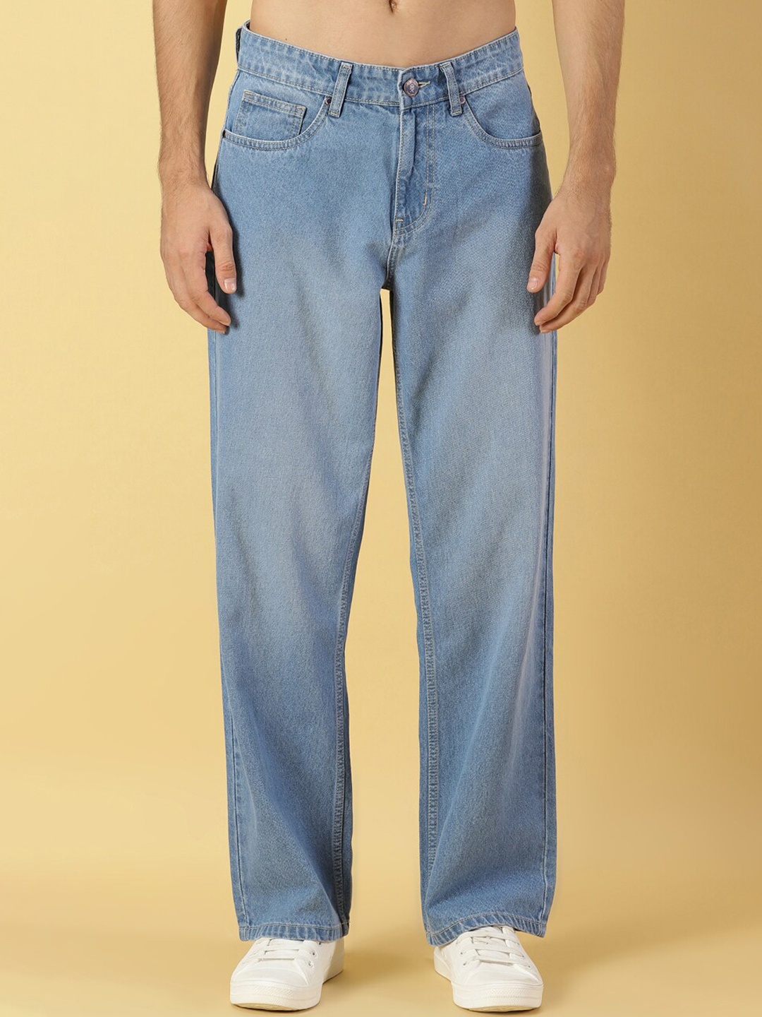 

Thomas Scott Men Comfort Relaxed Fit Clean Look Light Fade Cotton Baggy Jeans, Blue