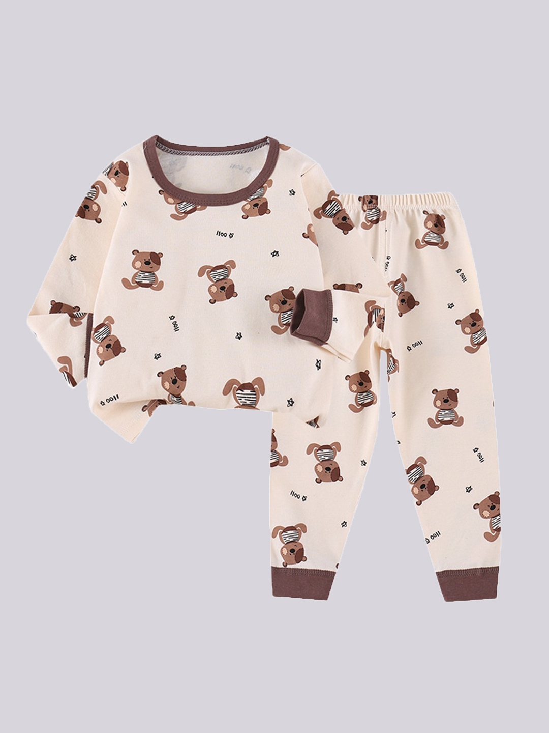 

StyleCast Boys Graphic Printed Pure Cotton Sweatshirt & Pyjamas, Brown
