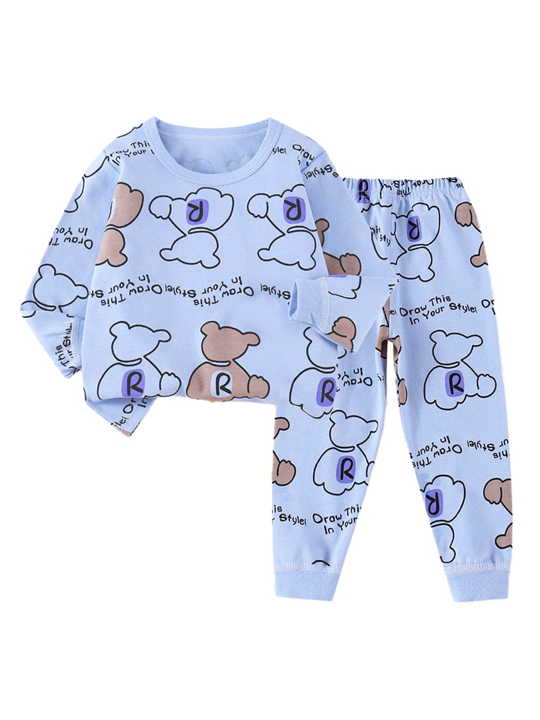 

StyleCast Boys Graphic Printed Pure Cotton Sweatshirt & Pyjamas, Blue