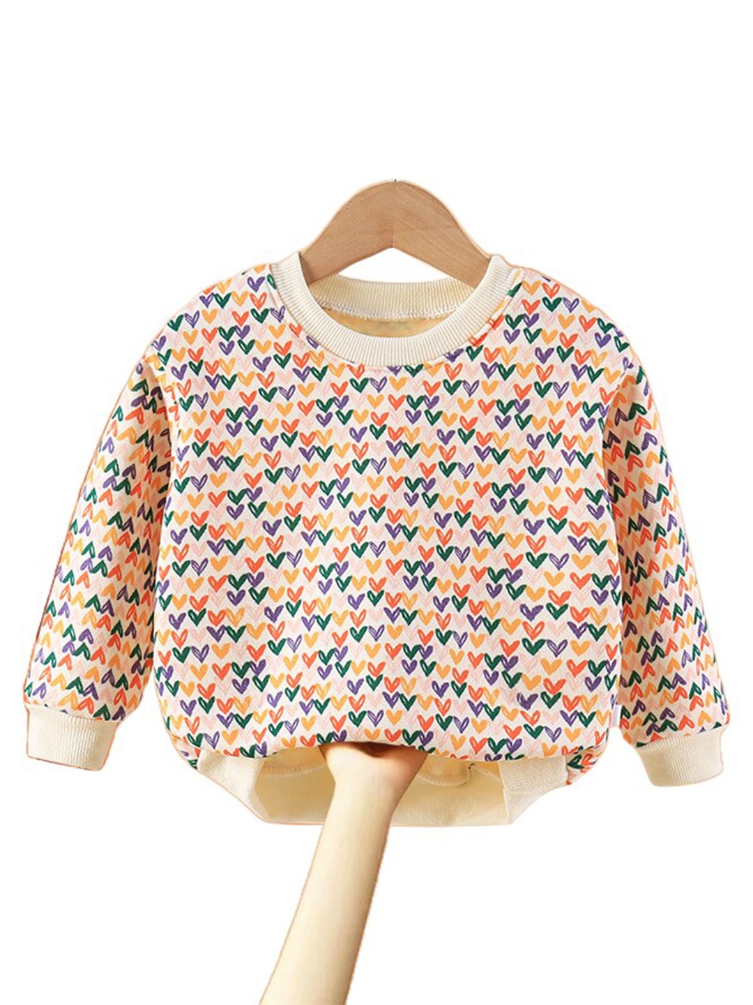 

StyleCast Girls Pink Graphic Printed Cotton Pullover Sweaters, Cream