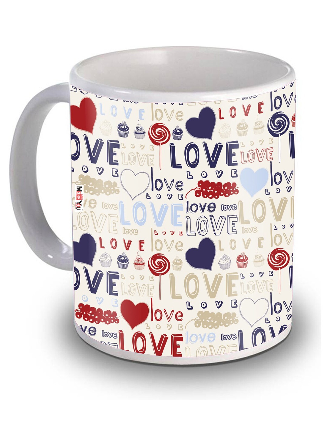 

ME & YOU Cream Printed Ceramic Glossy Coffee Mug 320 ml