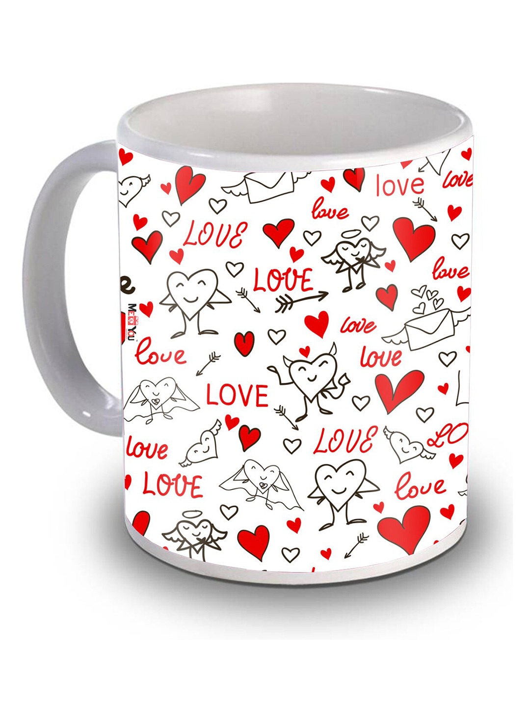 

ME & YOU White Printed Ceramic Glossy Coffee Mug 320 ml