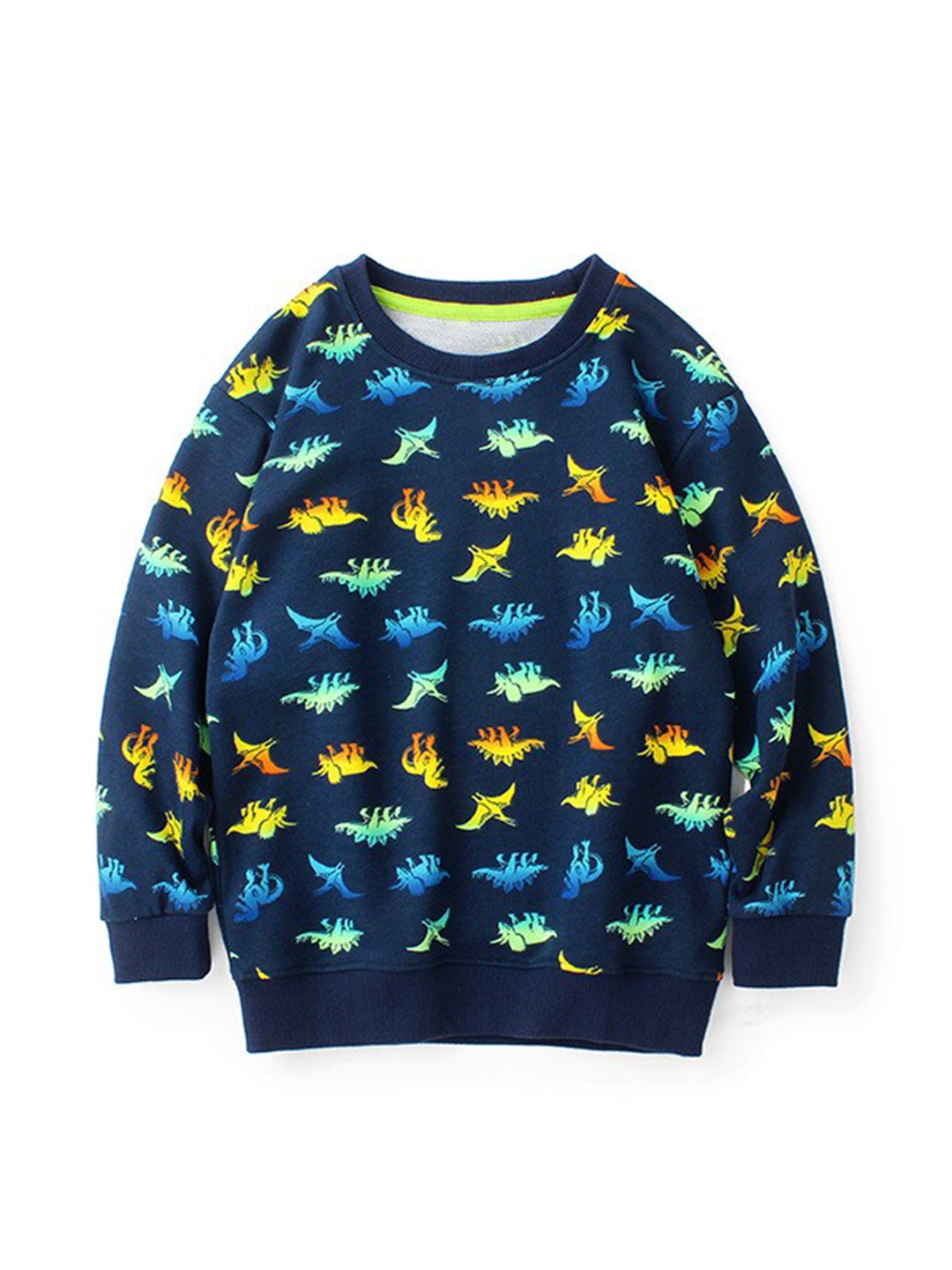 

StyleCast Boys Navy Blue & Yellow Conversational Printed Cotton Pullover