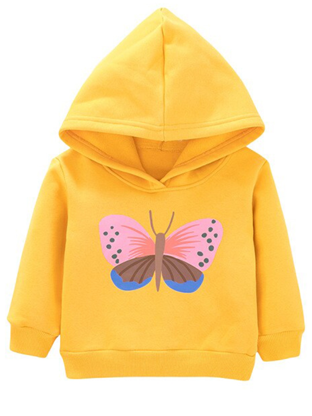 

StyleCast Girls Yellow Graphic Printed Hooded Cotton Pullover Sweatshirt