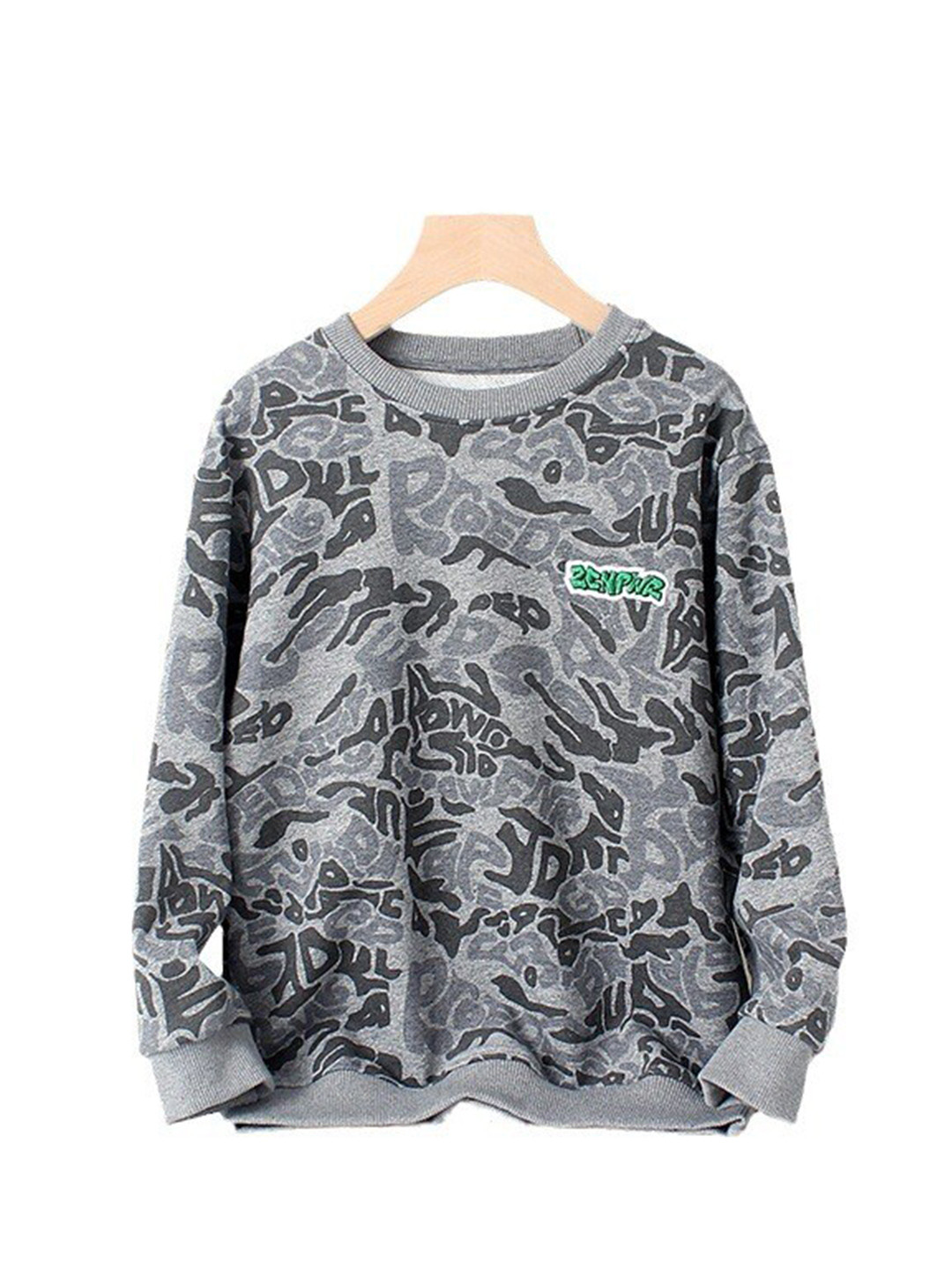 

StyleCast Boys Grey Typography Printed Embroidered Detail Pullover