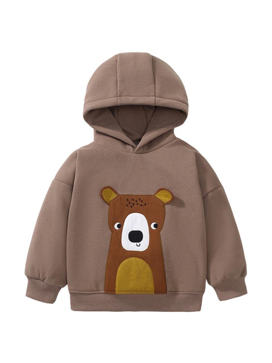 

StyleCast Kids Brown Applique Detail Hooded Cotton Pullover
