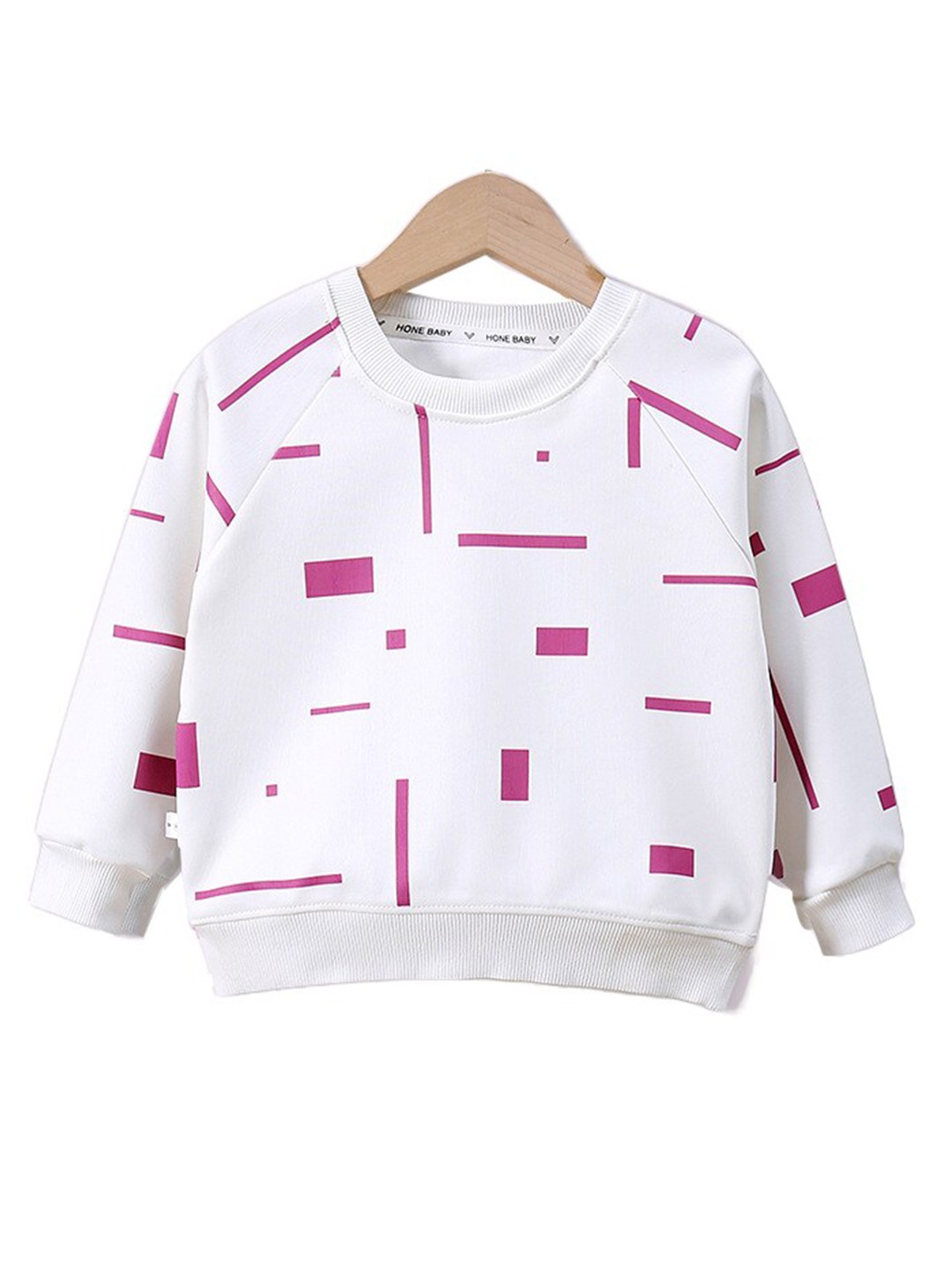 

StyleCast Girls Pink Geometric Printed Cotton Pullover