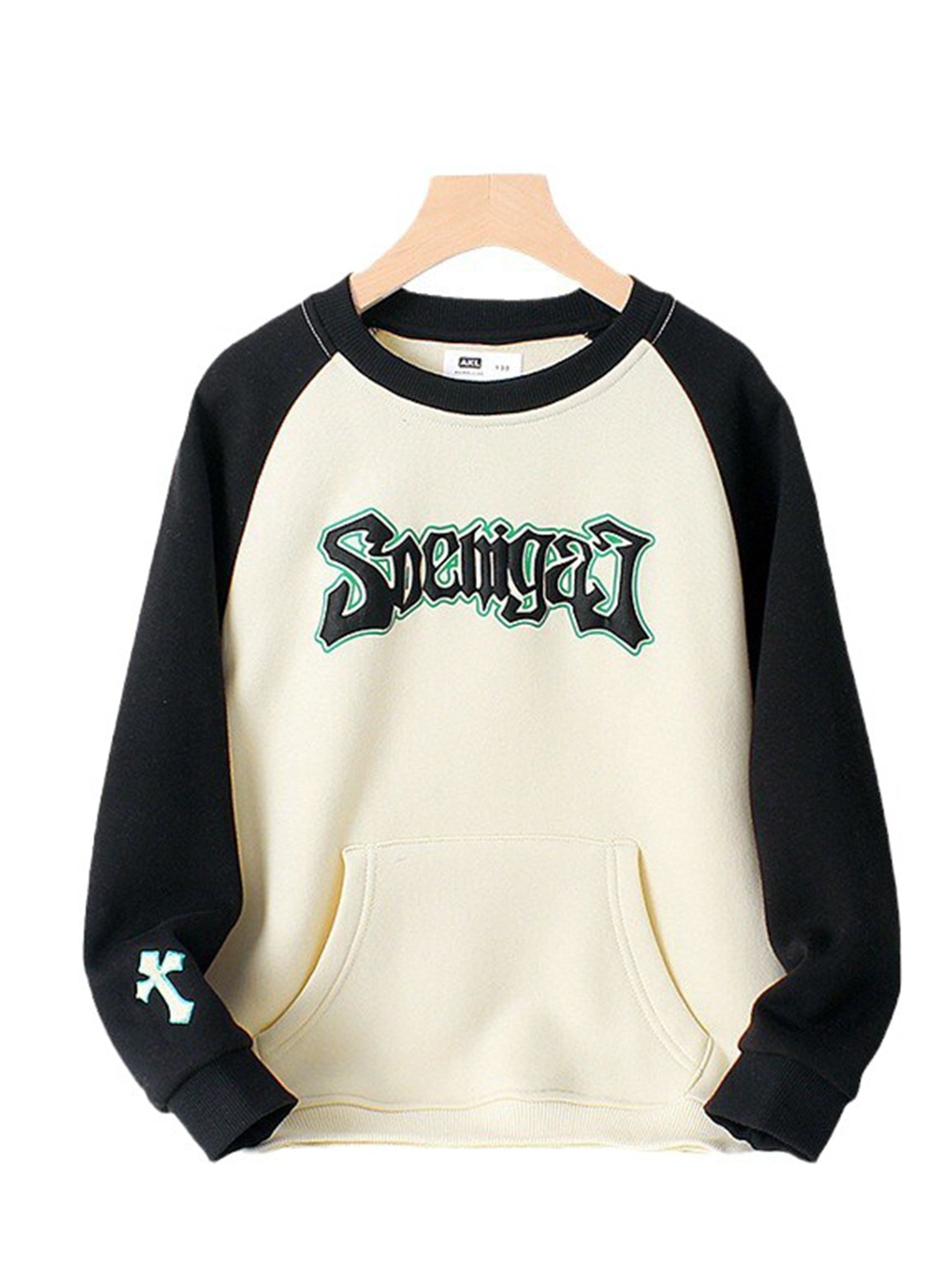 

StyleCast Boys Beige Typography Printed Cotton Round Neck Pullover, Cream