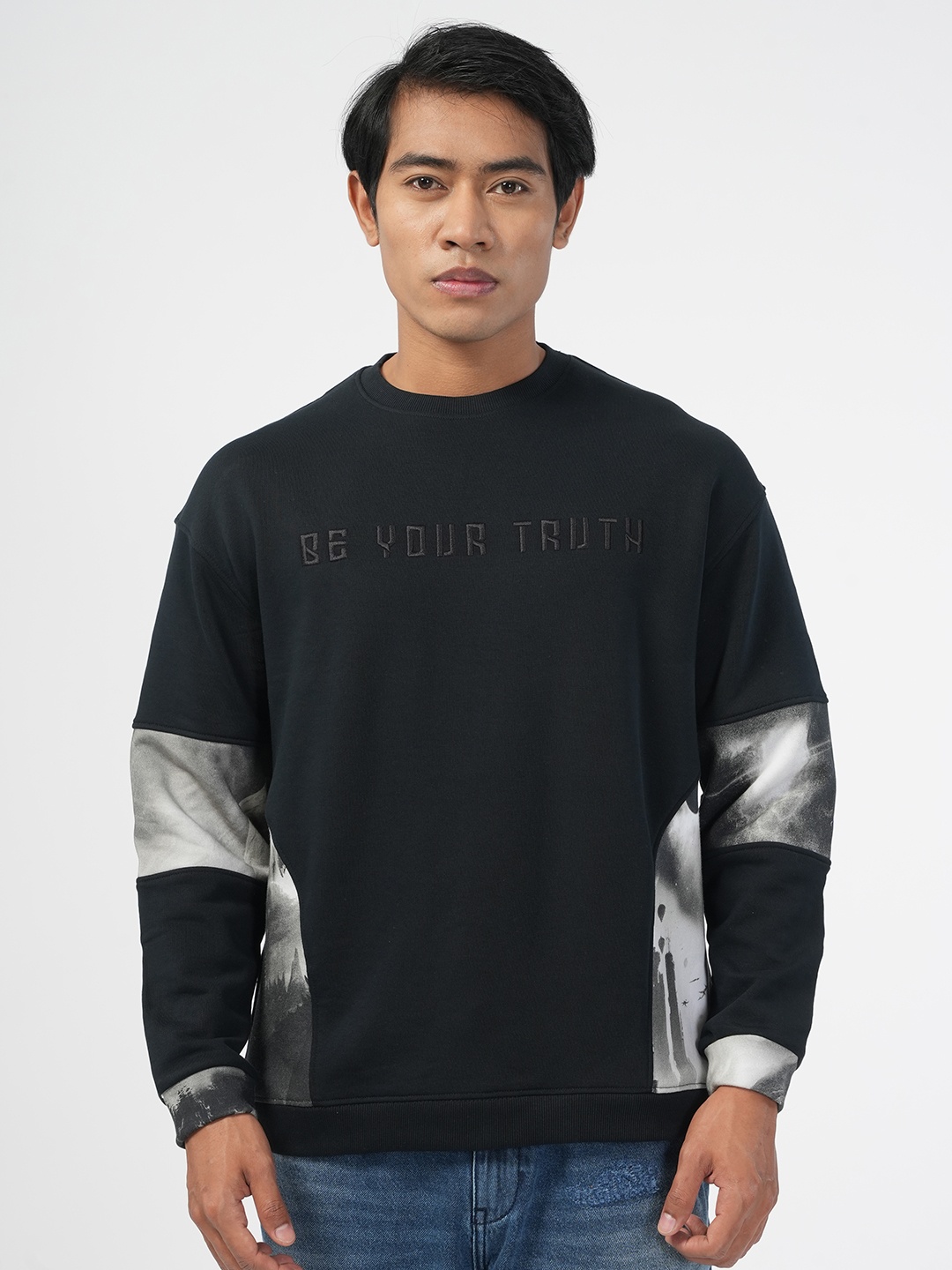 

NoBiY Typography Printed Sweatshirt, Black