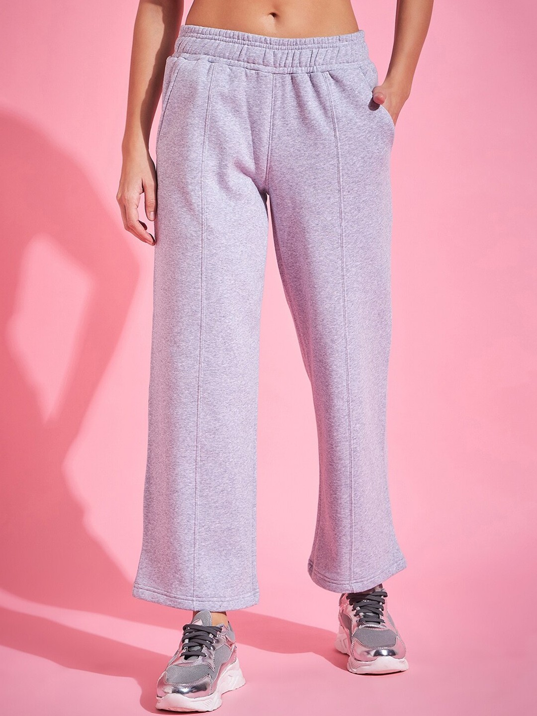 

98 Degree North Women Straight Fit Fleece Track Pants, Lavender