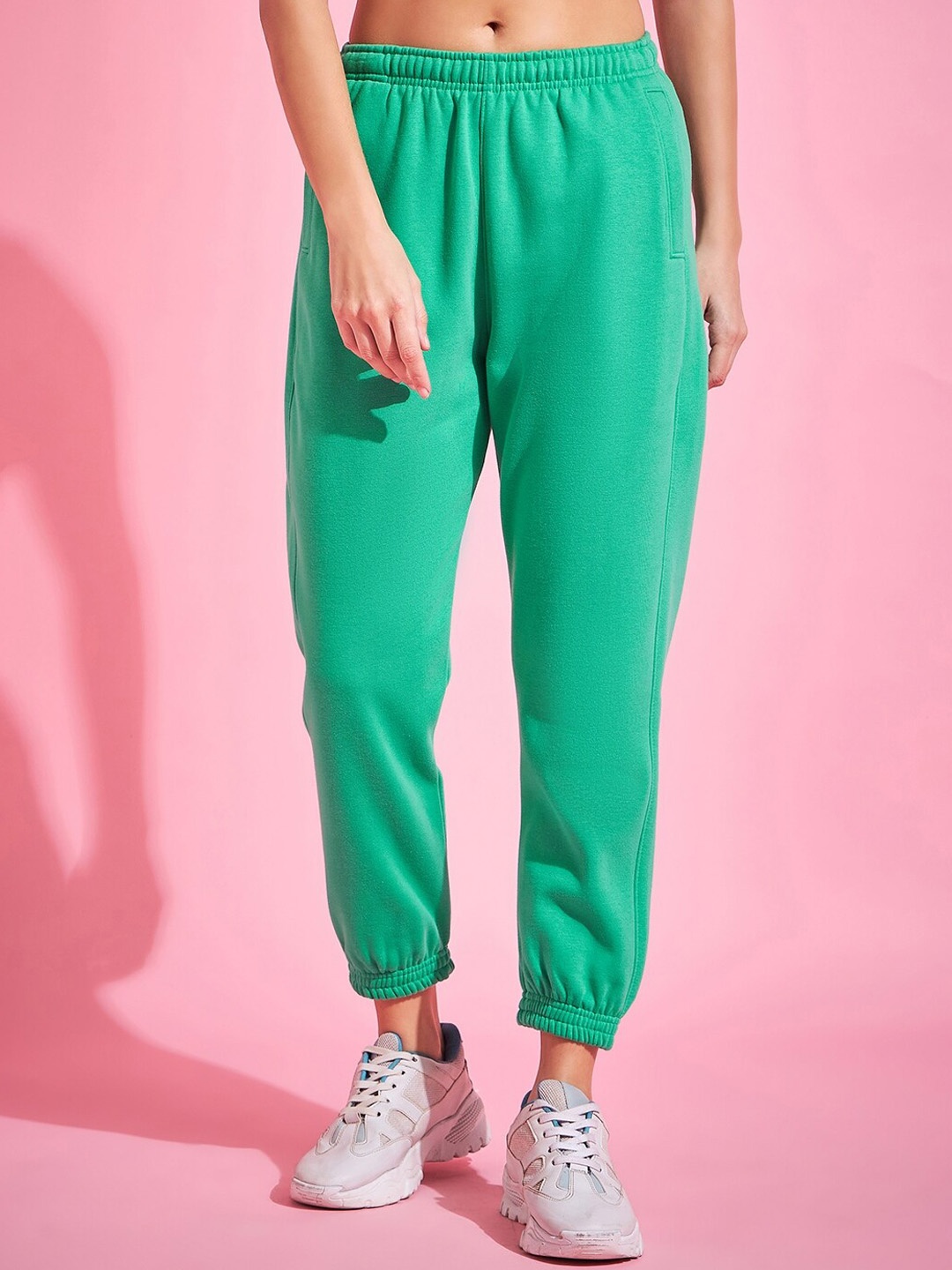 

98 Degree North Women Straight Fit Fleece Joggers, Green