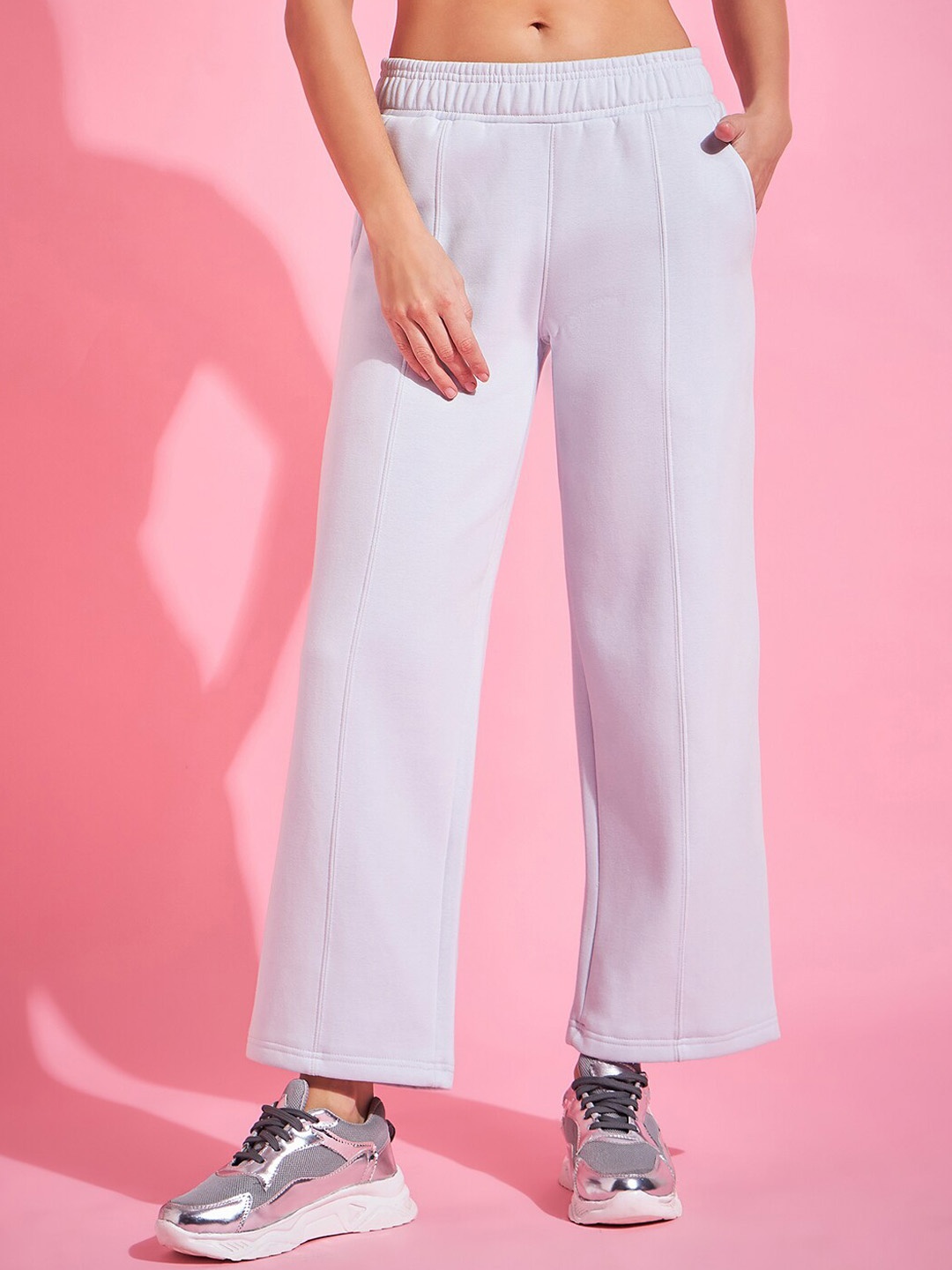 

98 Degree North Women Straight Fit Fleece Track Pants, Lavender
