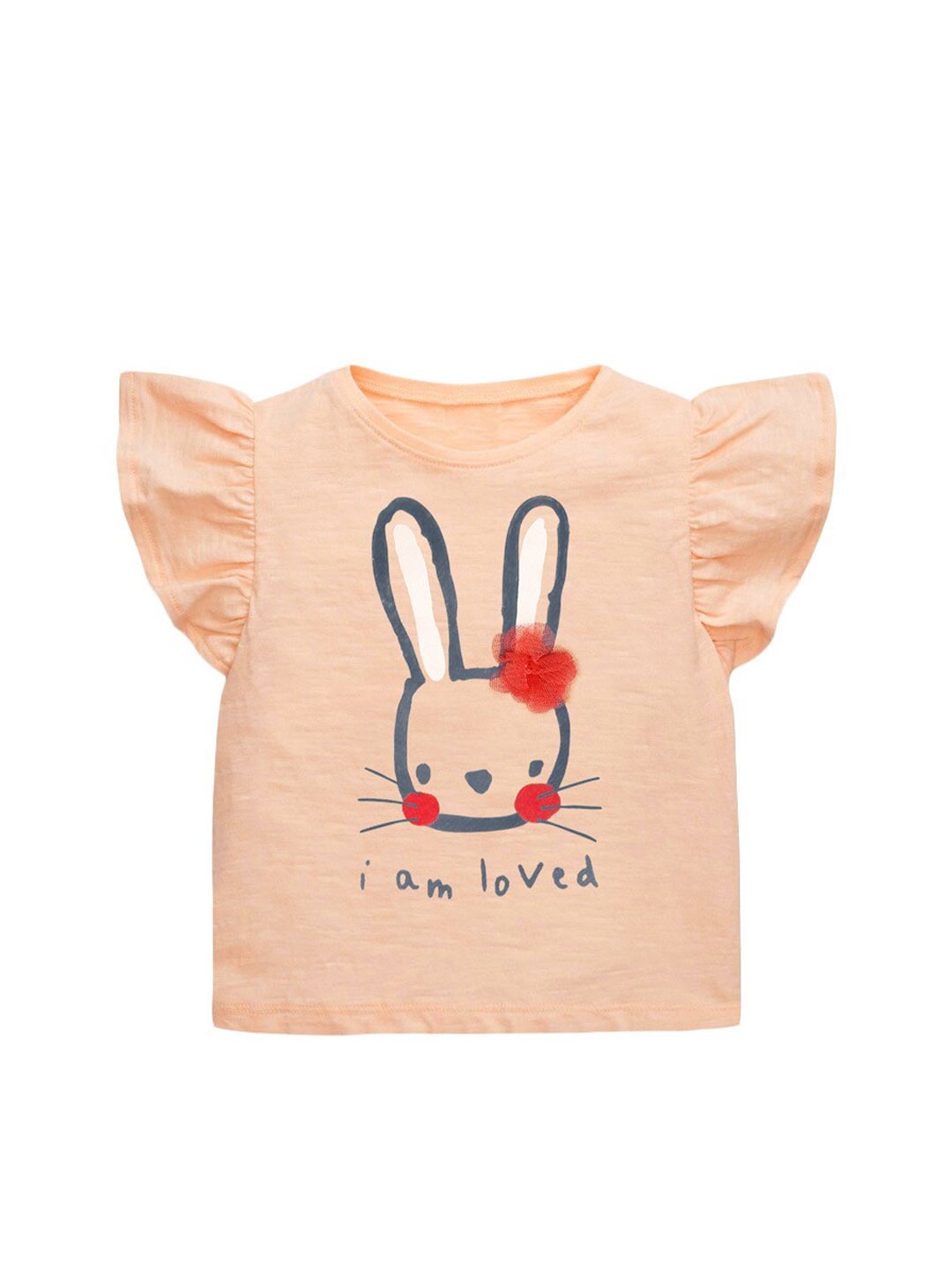 

StyleCast Girls Orange Printed Round Neck Cotton T-shirt