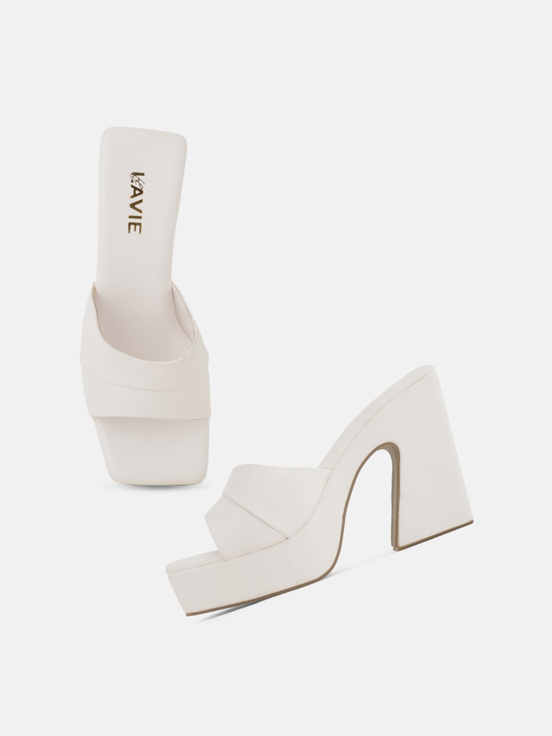 

Lavie Textured Party Open Toe Platform Heels, White